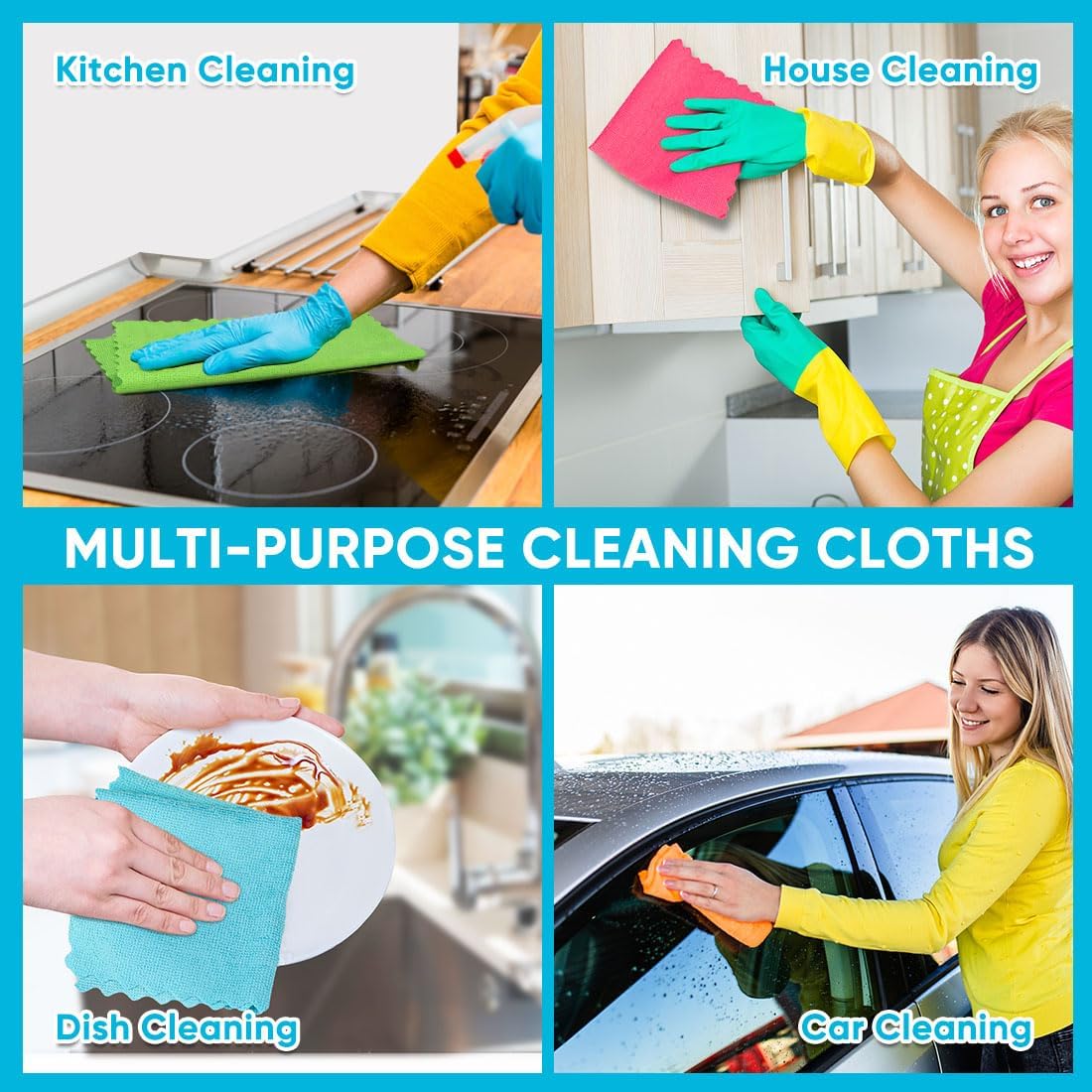 Orighty Microfiber Cleaning Cloth, 24 Pack Highly Absorbent Cleaning R