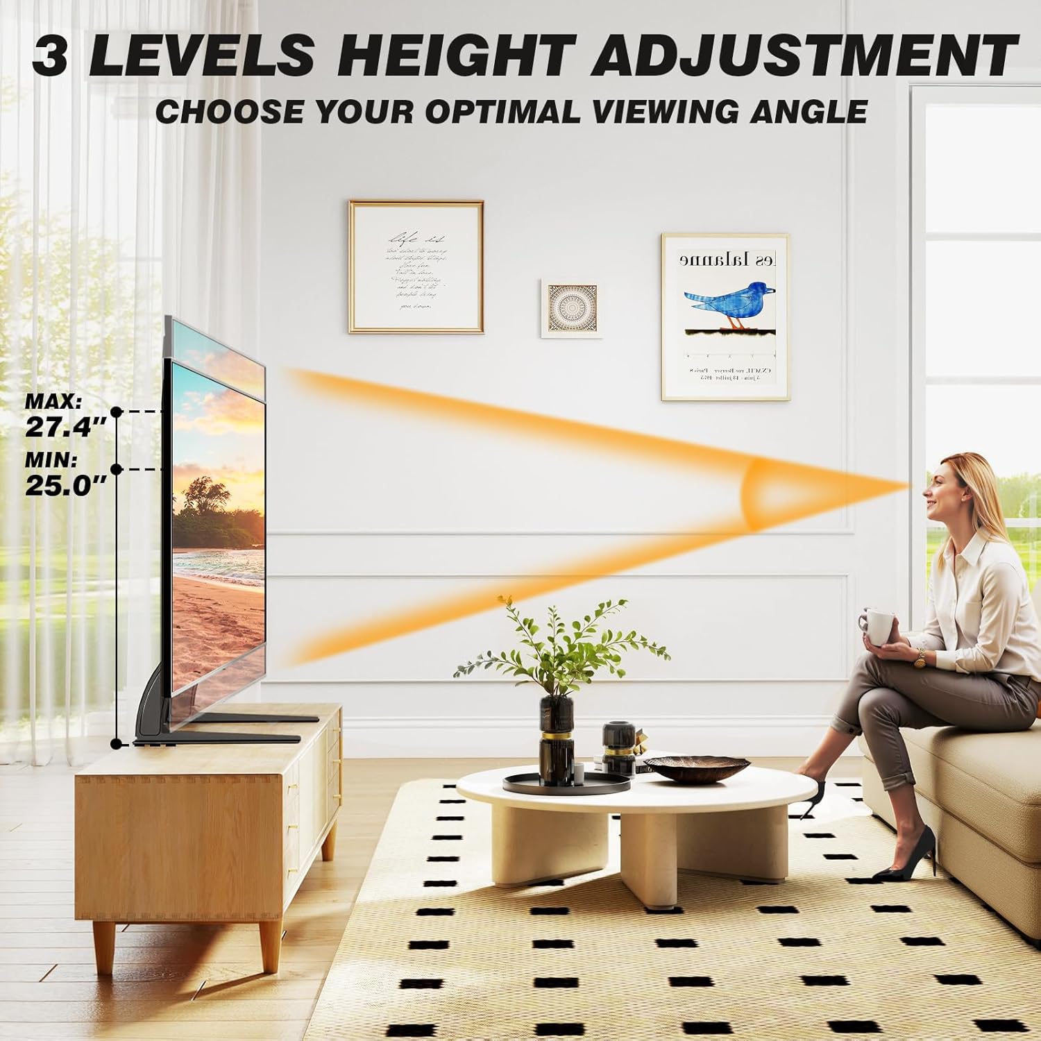 5Rcom TV Stand Mount, Universal TV Stand Tabletop for 22 to 65 inch Pl