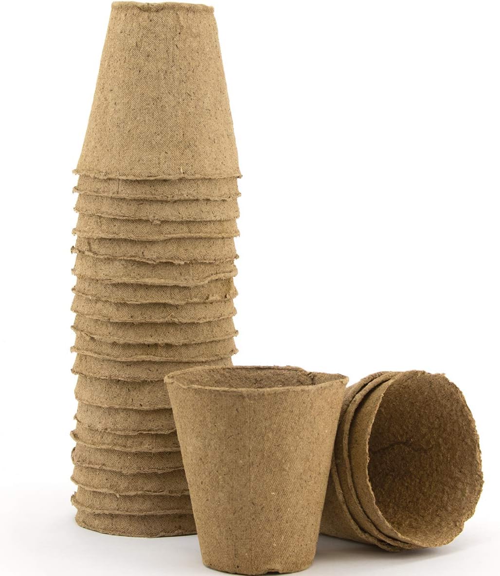 Burpee Biodegradable Fiber Potting Pots for Seed Starting, Eco Friendl