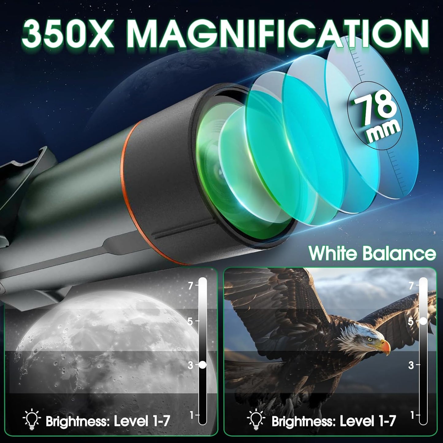 Digital Spotting Scope with Screen Portable Auto-Focus Electronic 4K S