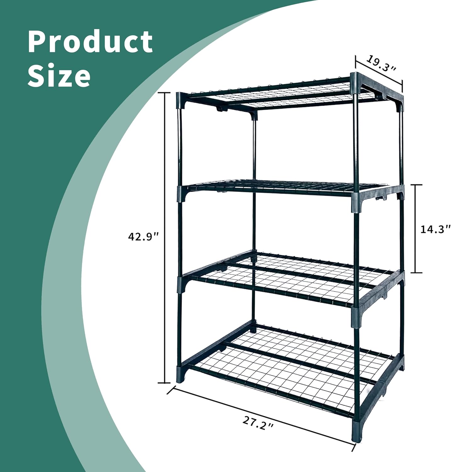 2 Pack Plant Stand Indoor Plant Shelf Outdoor,4 Tier Metal Plant Stand