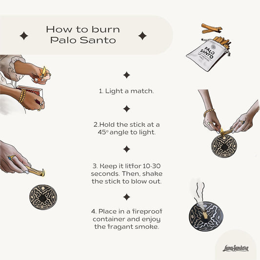 Luna Sundara Palo Santo Sticks from Peru Sustainably Wild Harvested Quality Hand Picked 100 Grams Authentic Smudge Sticks Includes a Reusable Drawstring Bag.