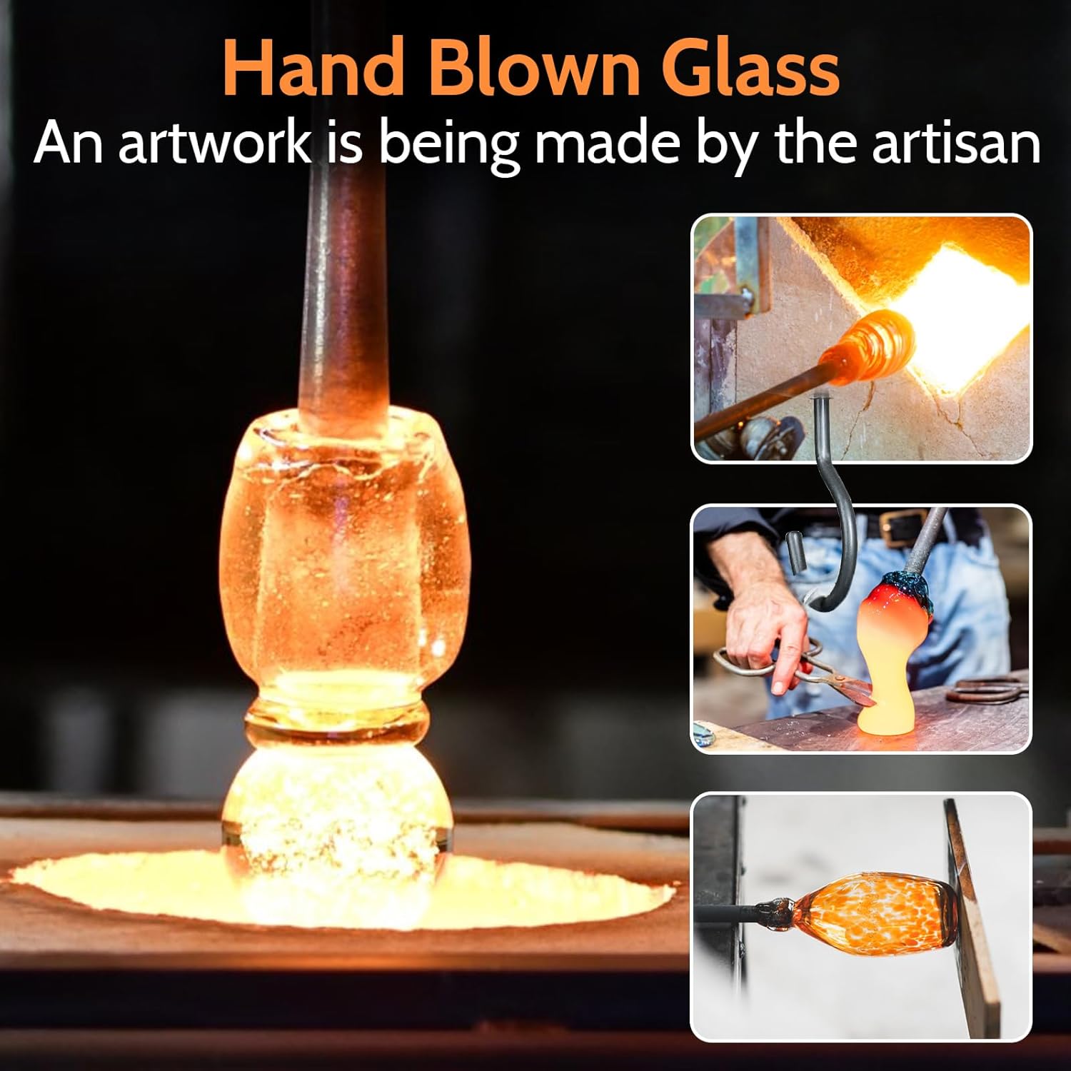 Hummingbird Feeder, Hand Blown Glass Large 27 fl.oz, Never Fade, 5 Fee