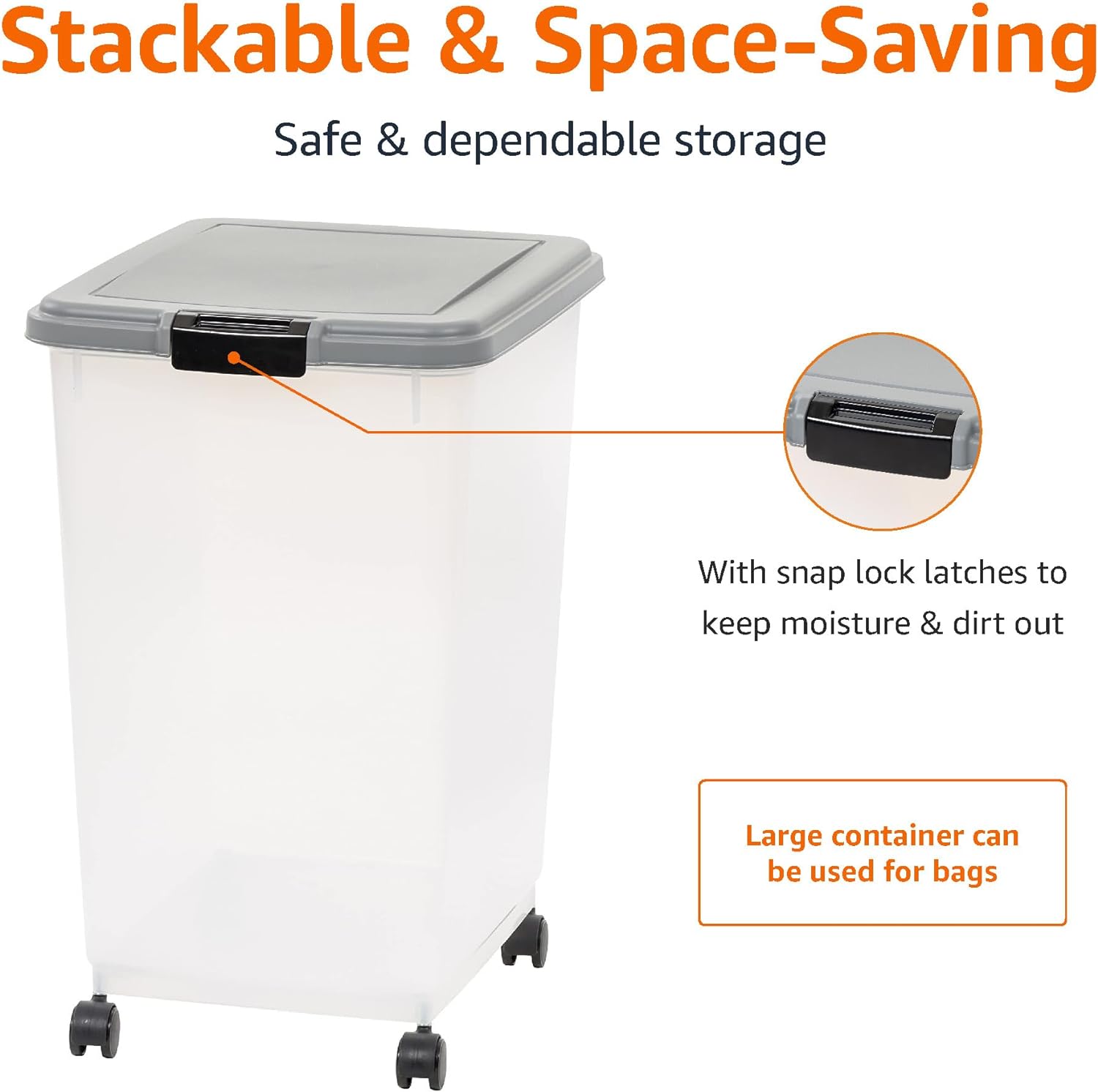 Amazon Basics Airtight Pet Food Storage Container with Scoop, BPA Free