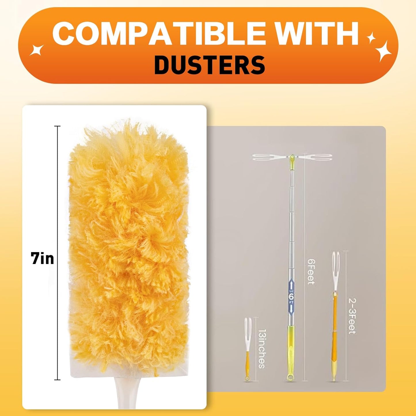 Heavy Duty Duster Refills, Unscented Disposable Dusters Kit for Cleani