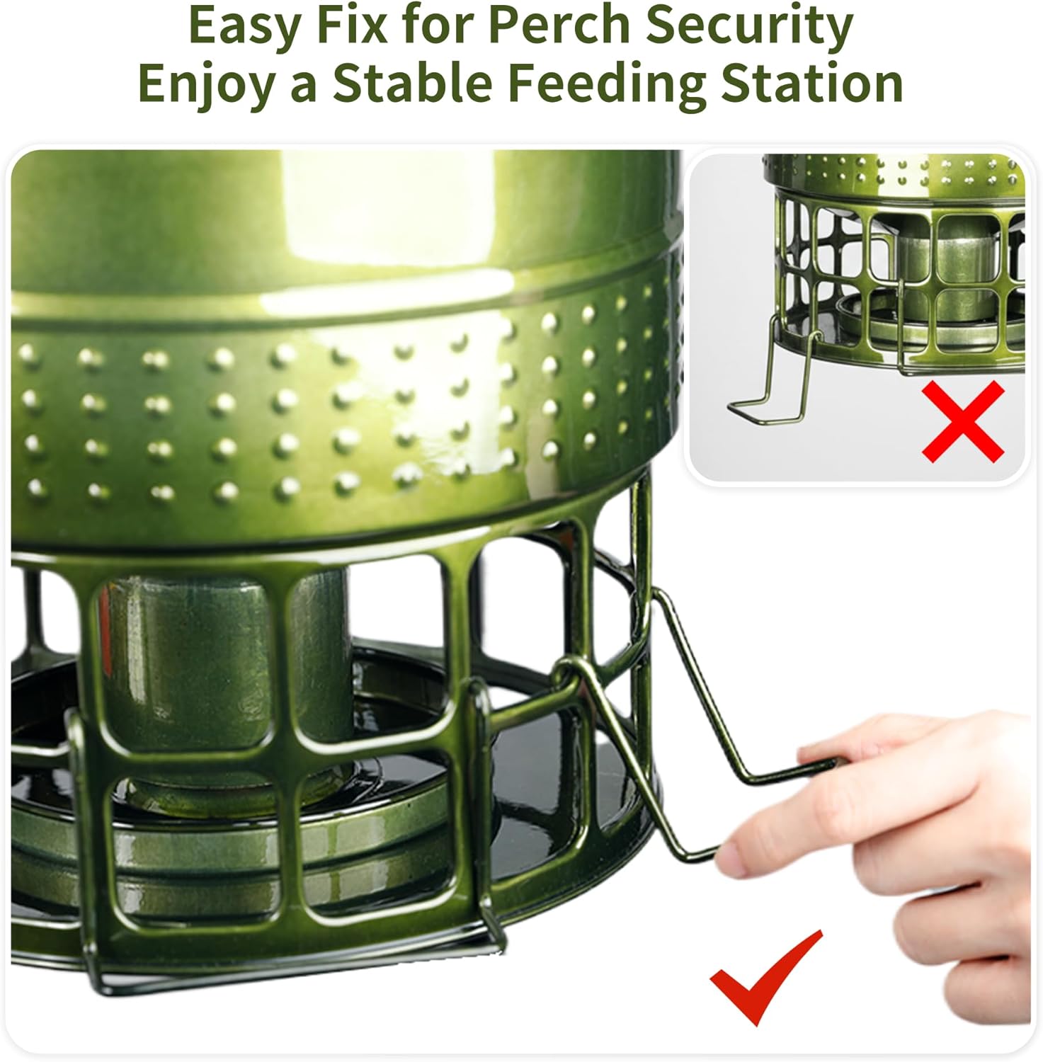 Solution4Patio Bird Feeder, 8LB Powder Coated Metal Wild Birdfeeder wi