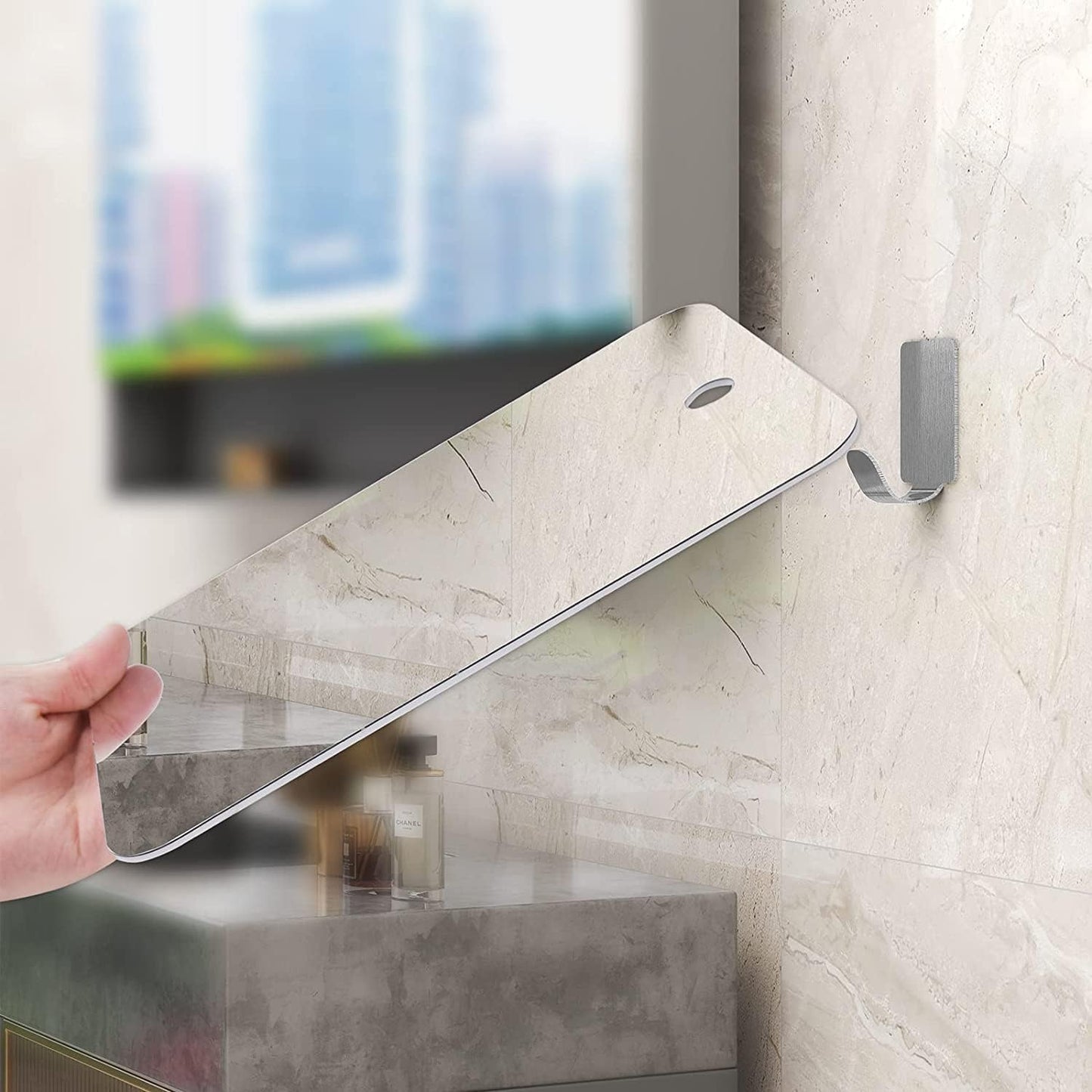 Deluxe Large Fogless Shower Mirror, Fogless Shaving Mirror(7.48 in X 1