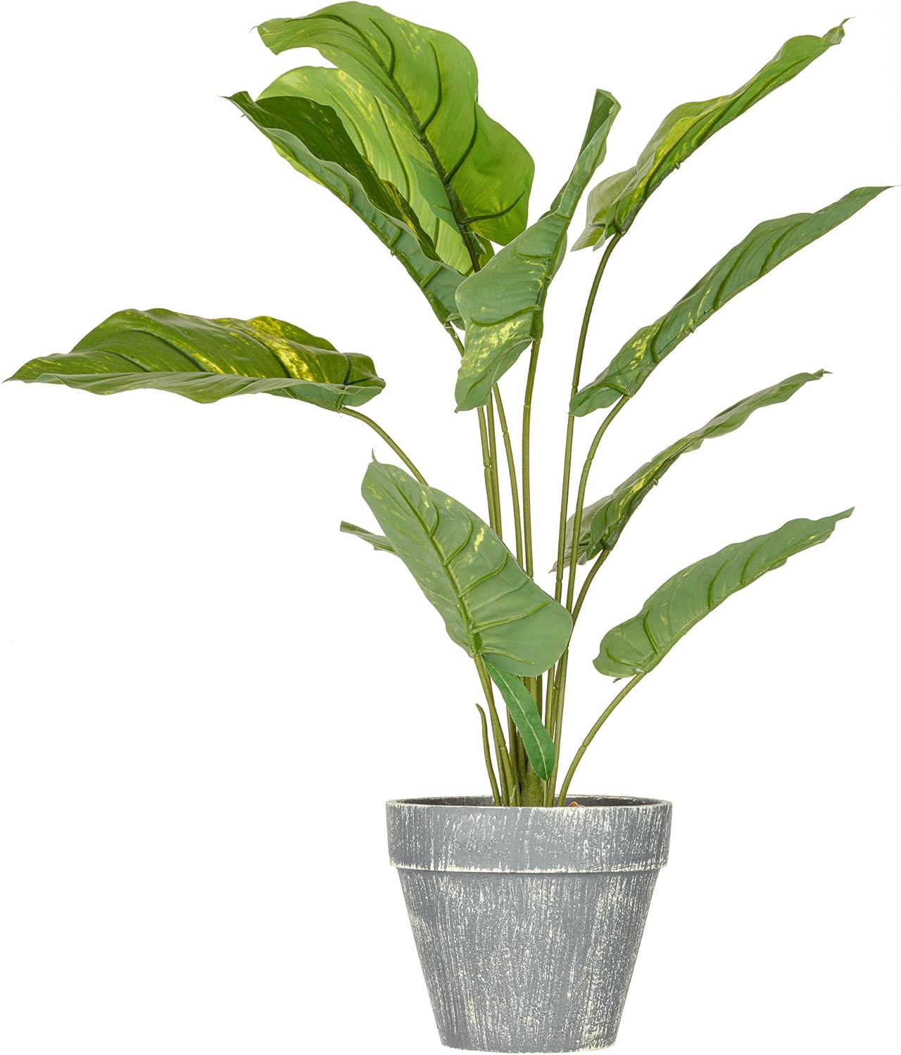 Gallery Solutions 27" Artificial Philodendron Plant in Gray Washed Planter Pot