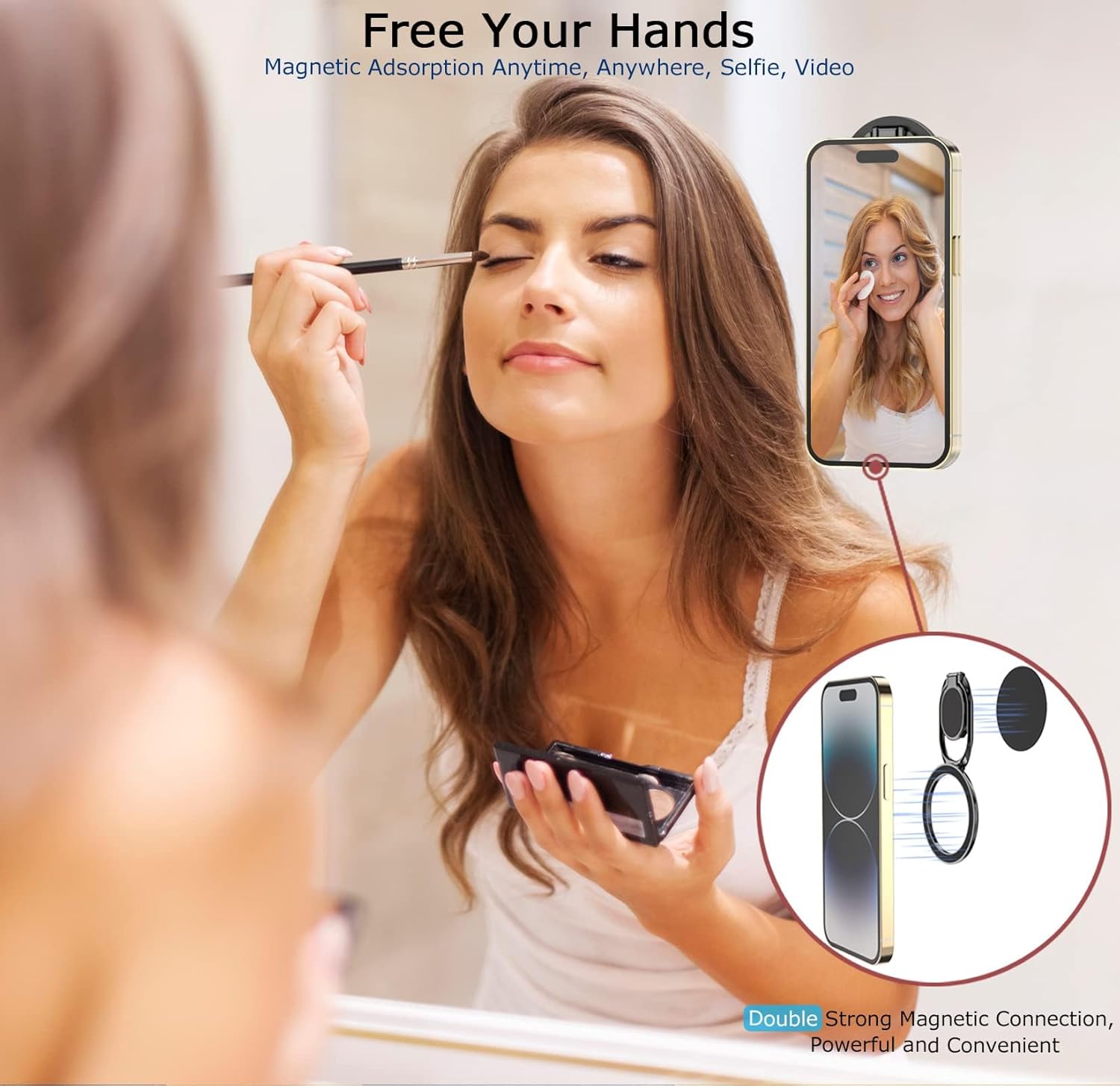 Magnetic Phone Ring Holder with Magsafe, Double Adjustable Gym Finger 