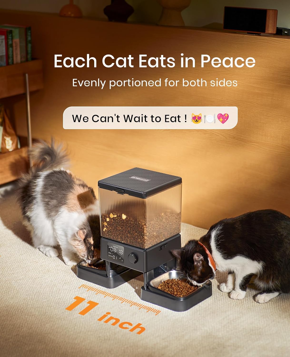 oneisall Automatic Cat Feeder for 2 Cats, 20 Cups/5L Automatic Cat Foo