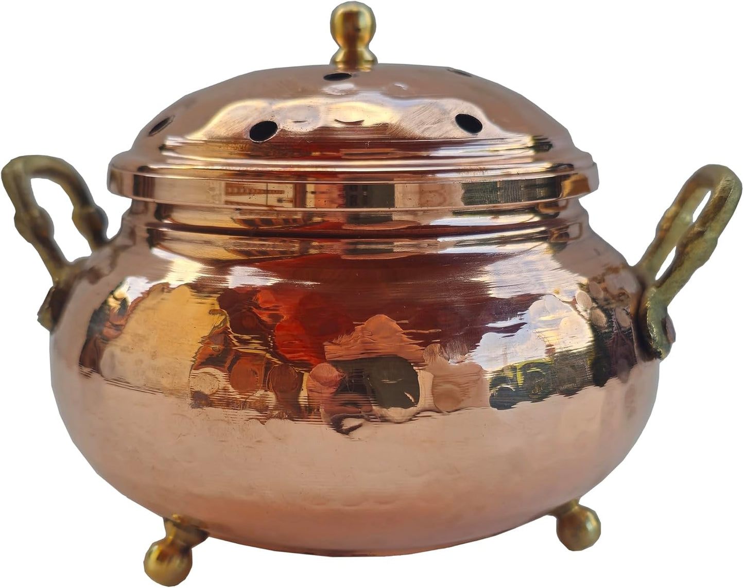 Copper Bowl for Incense Burner, Altar Piece, Witch Cauldron Terracotta Planter Pot Candy Holder Tabletop Figurine Gifts for Spiritual People