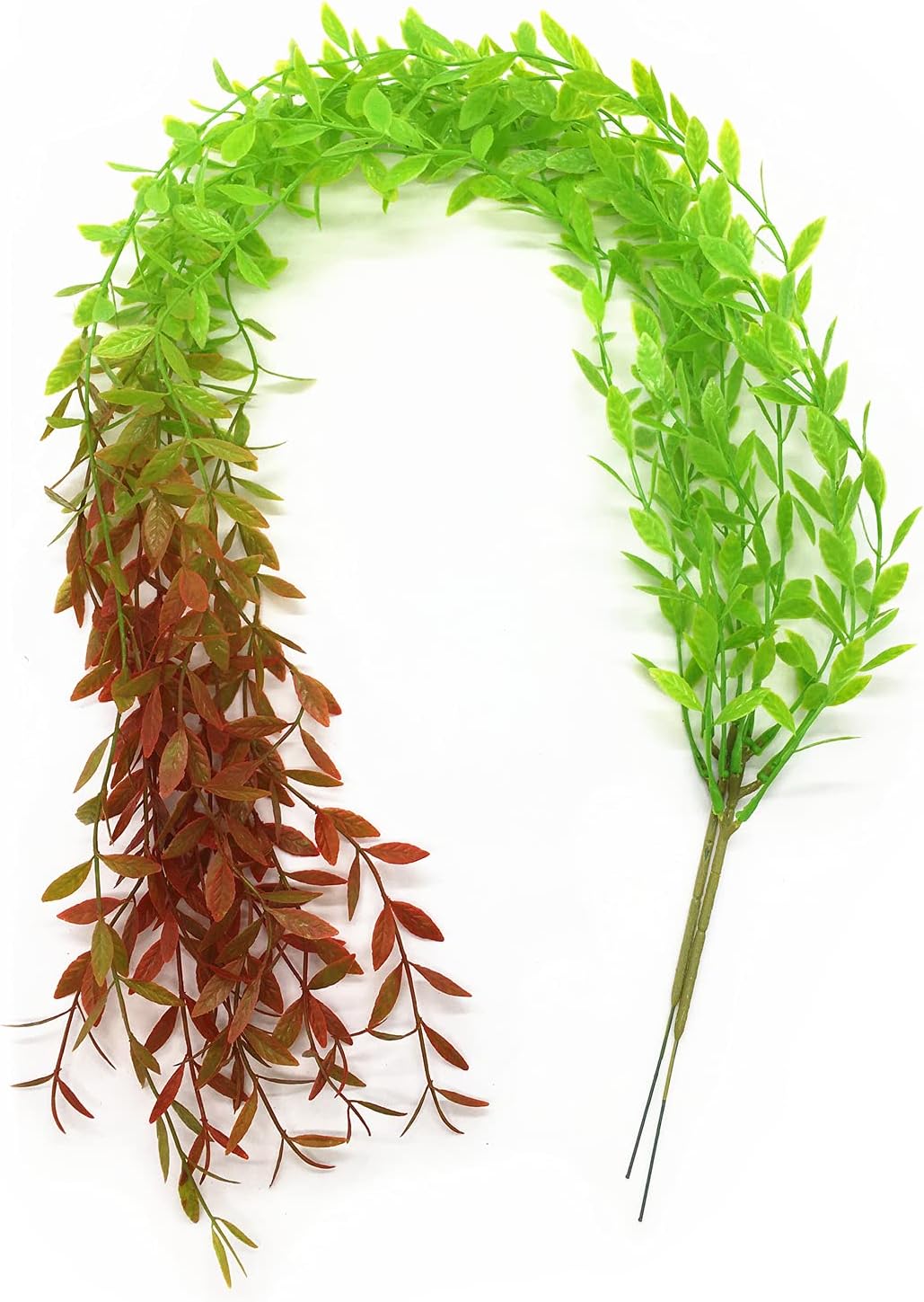 PASYOU Artificial Hanging Vines, Fake Simulation Greenery Weeping Willow Plants Green Leaves Vine for Wedding Paryt Indoor Outdoor Home Garden Balcony Patio Planter DIY Ivy Decoration - Red 10 Pack