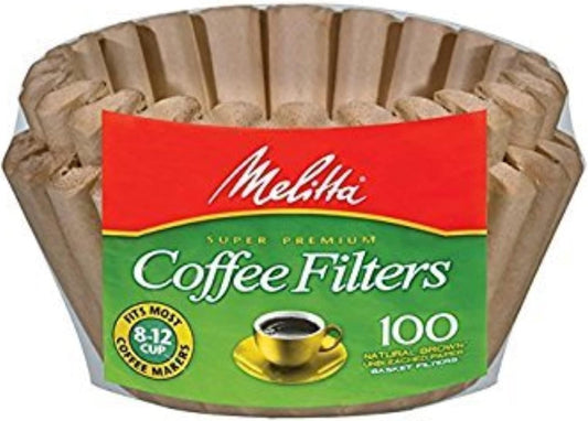 Melitta 8-12 Cup Basket Filter Paper (Natural Brown, 400 Count)