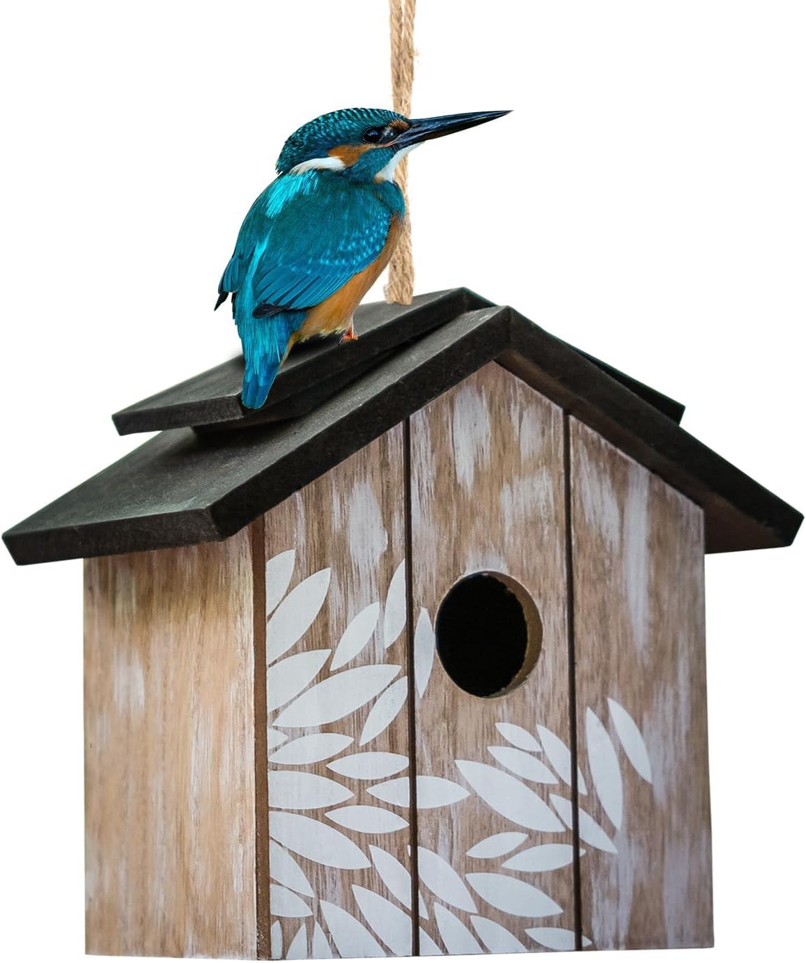 Topadorn Wooden Bird house Hanging Outdoor,Eco Friendly Materials and 