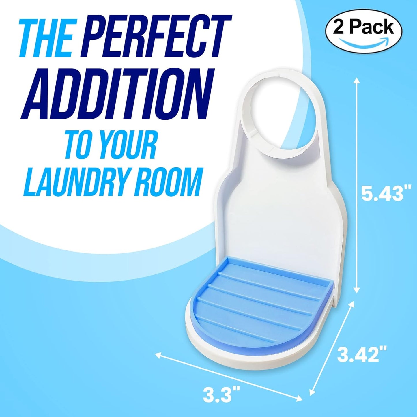 Simplation [2 Pack] Laundry Detergent Cup Holder, Detergent Drip Catcher (Upgraded Drip Tray), No More Mess or Leaks, Grip Style
