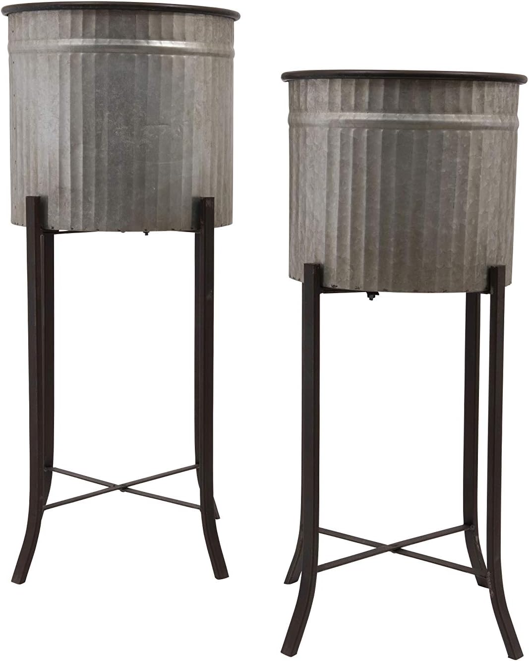 Creative Co-Op Set of 2 Iron Planters on Stands