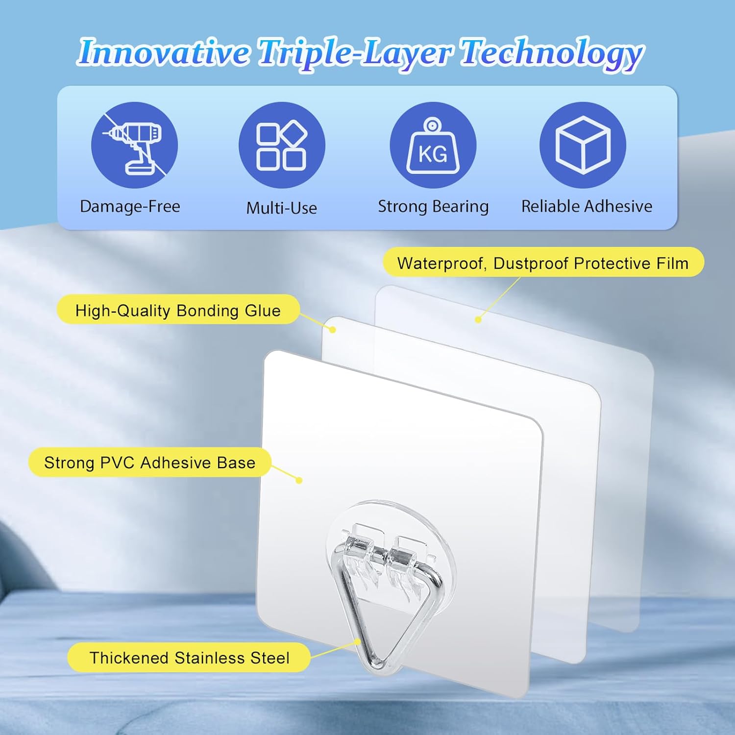 DIDUDIDU Wall Plate Hangers for Display - Invisible Adhesive Picture H