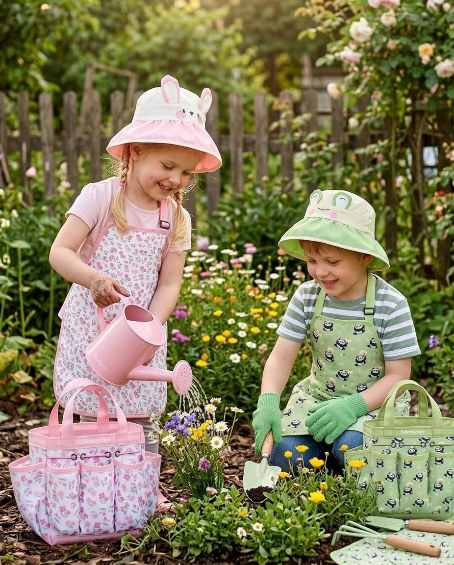 Kids Gardening Tool Set Toys - 8 Pieces Quality Garden Kit for Toddler