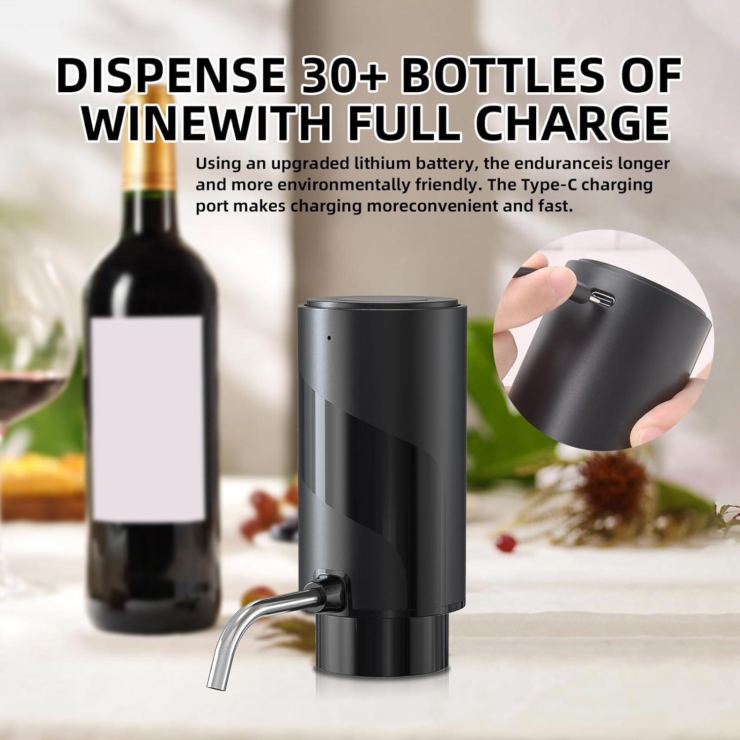 Wine Aerator Electric Wine Decanter Automatic Wine Aerator, Wine Dispe
