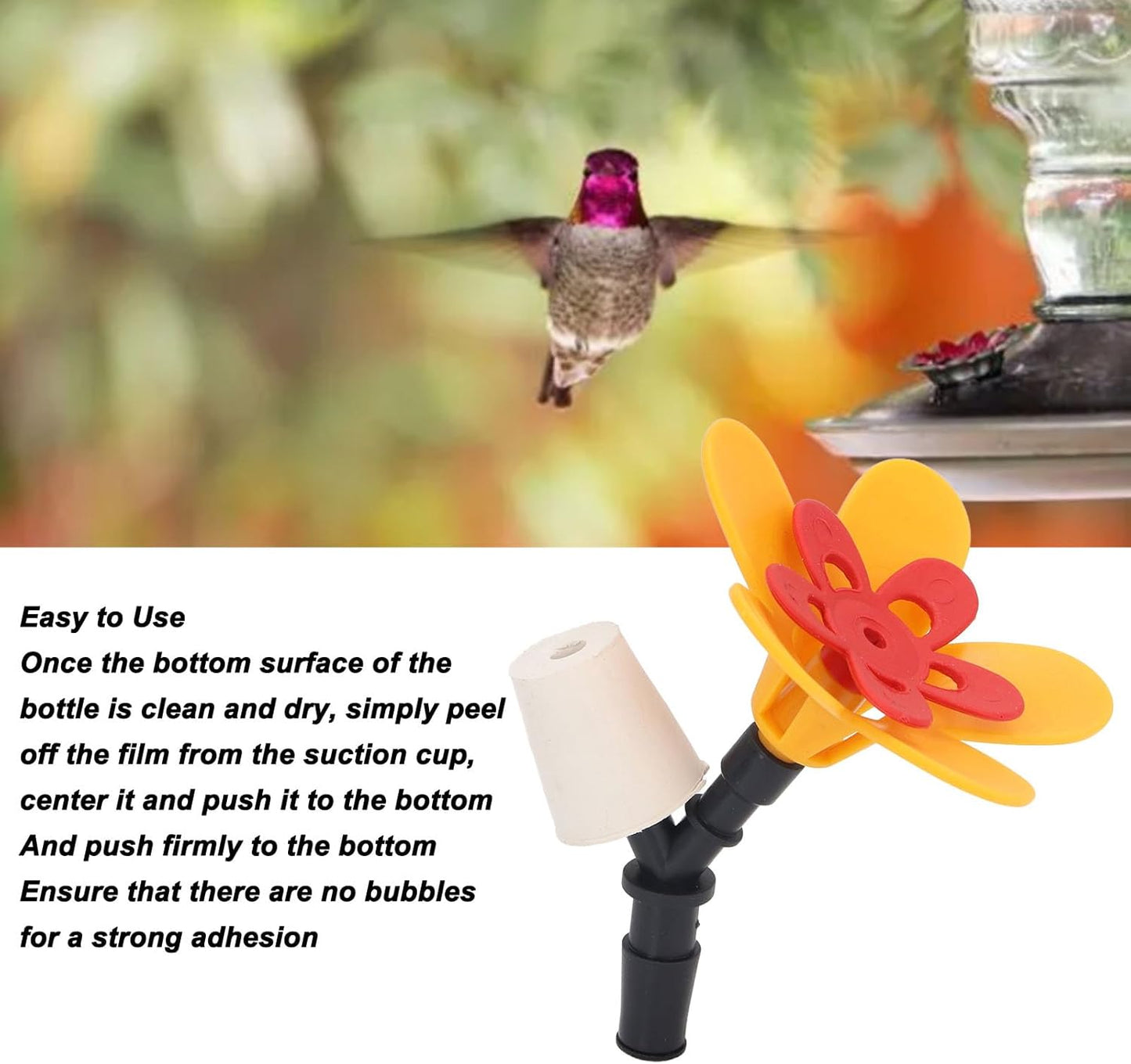 DIY Hummingbird Feeder Bottle Recycling Safe Harmless Bird Feeding Flower Kit Outdoor Garden Patio (Single Flower)