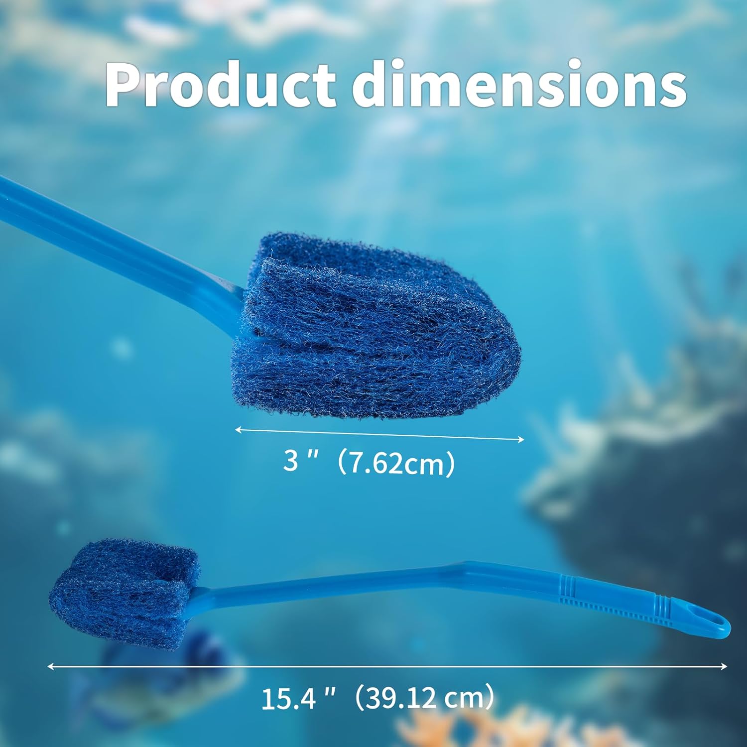 SLSON Aquarium Algae Scraper Double Sided Sponge Brush Cleaner Long Ha