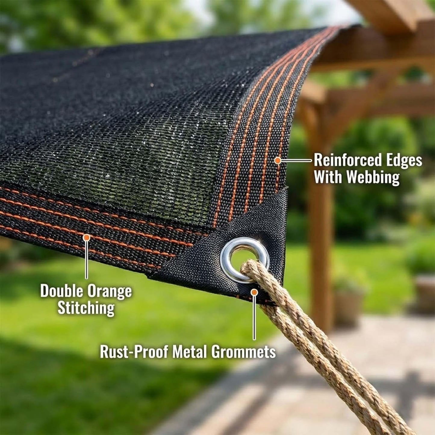 90% Black Shade Cloth for Balcony Privacy, Heavy Duty Outdoor Sunshade Canopy, Mesh Fabric Cover for Pergola, Dog Kennel, Garden Plants Protection (3x5 M)