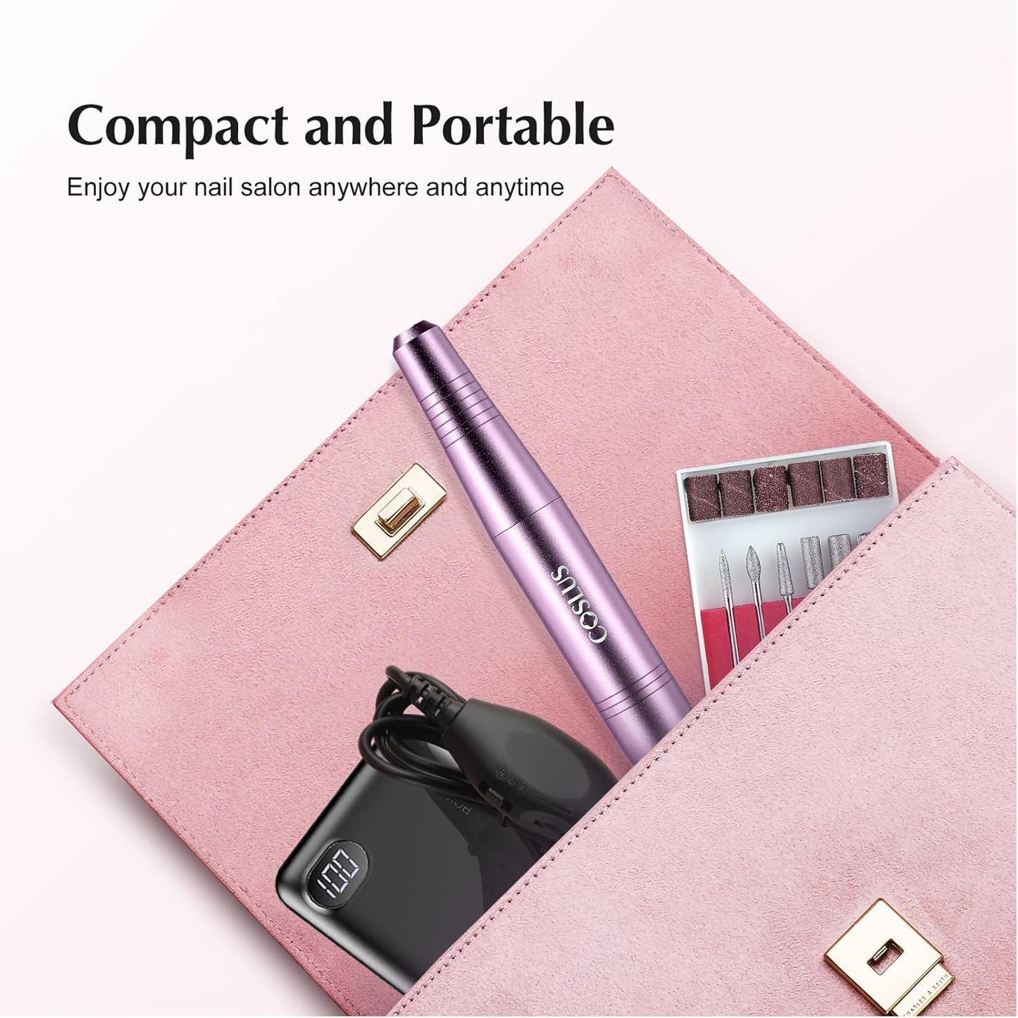 COSLUS C40 Electric Nail Drill File Professional: for Acrylic Gel Dip 