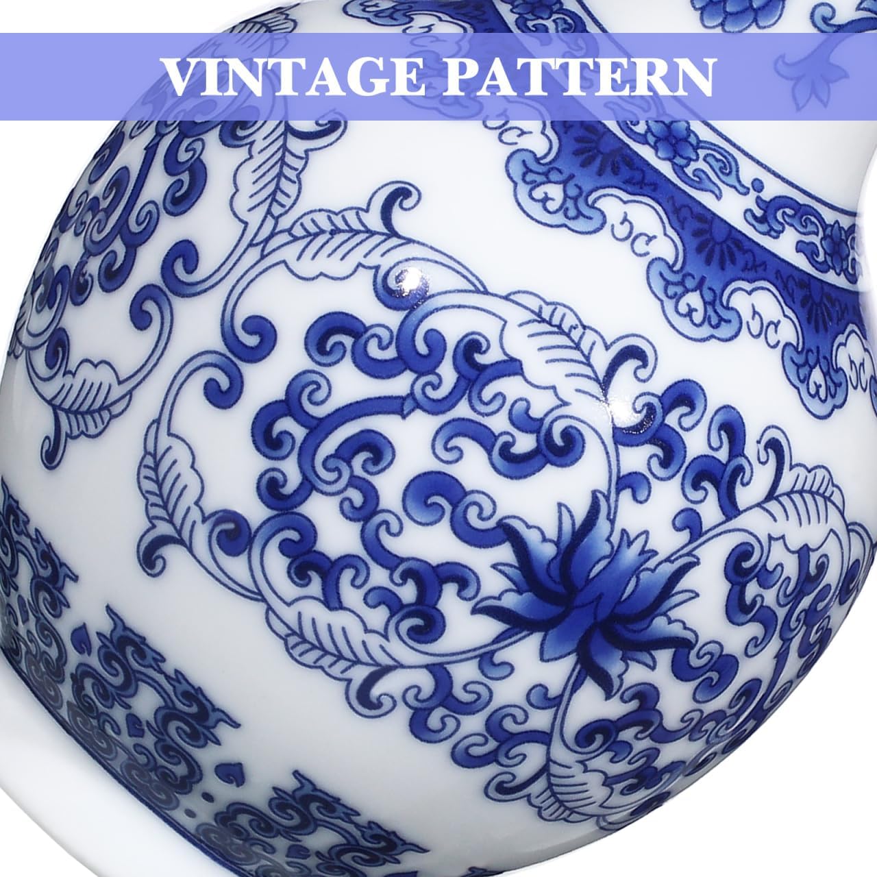 Blue and White Porcelain Vase Exquisite Floral Container Decorative Flower Holder Art Vases Household Flower Pot Ceramic Hydroponic Planter Ceramic Flowerpot Floral Storage Container (ONLY 5.7 Inch)