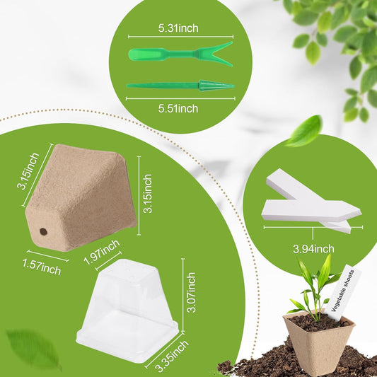 36 Pcs 3in Square Peat Nursery Pots, Biodegradable Herb Seed Nursery P