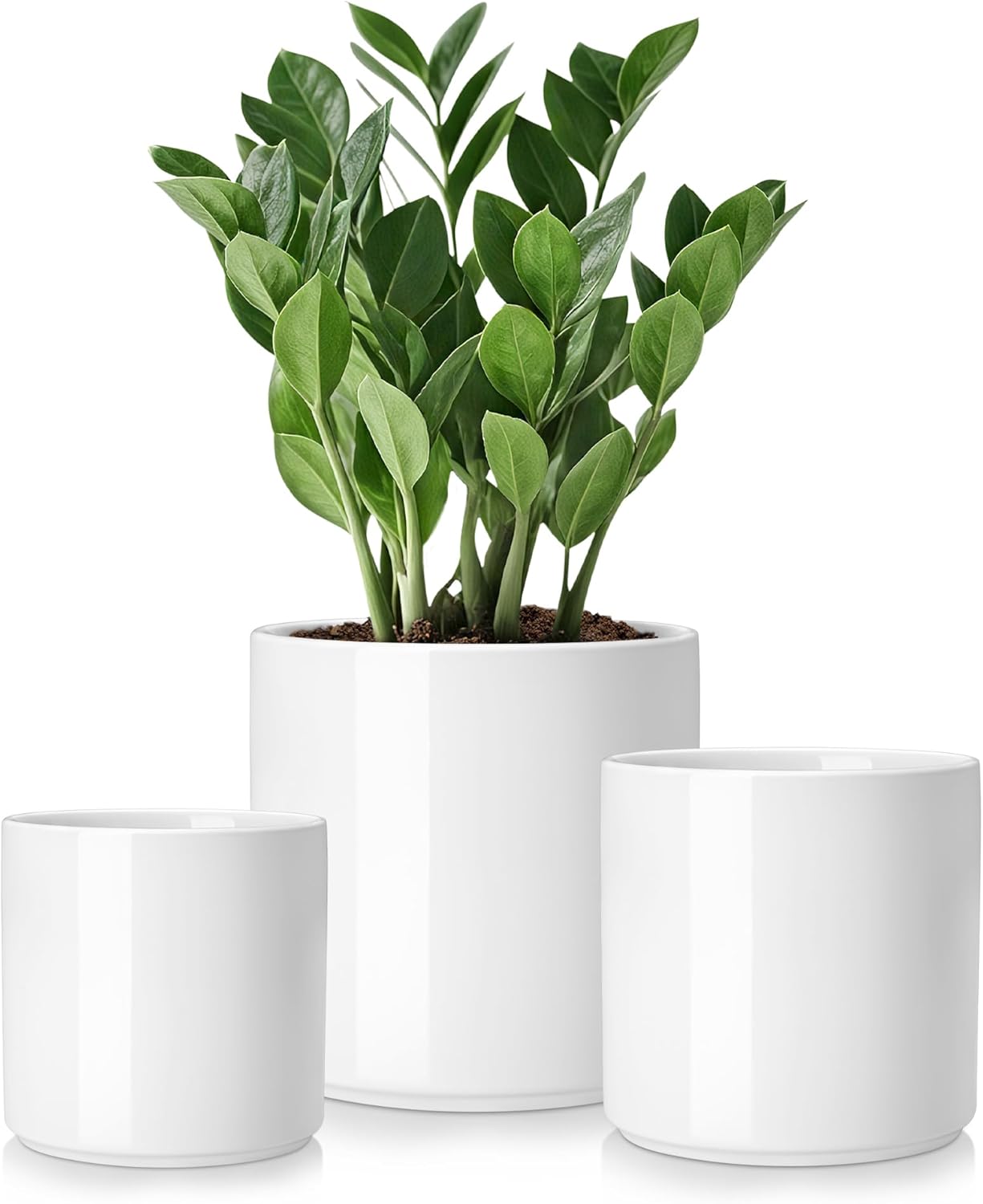 vancasso Ceramic Plant Pots, 4.25+5.25+6.25 Inch Planter Pot with Drai