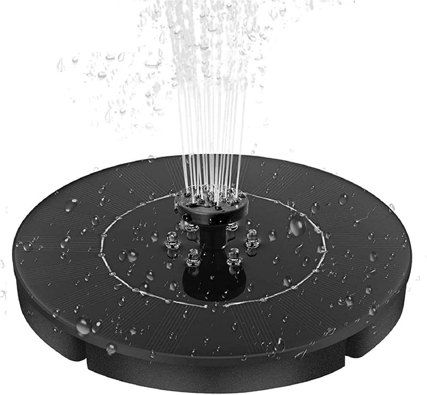 Solar Water Pump, Electricity Storage Fountain Pump Floating Fountain with LED Light for Bird Bath Fishtank Pond Water Panel Garden Pool
