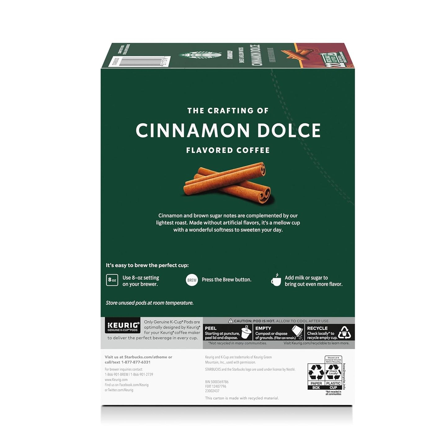 Starbucks K-Cup Coffee Pods, Flavored Hot or Iced Coffee, Cinnamon Dol
