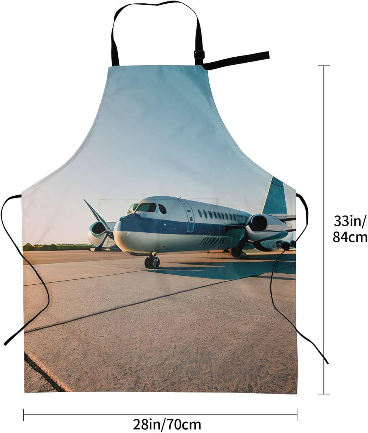 YANYU Airplane Print 28x33 In Kitchen Apron Stylish Chef Apron with Pockets for Cooking Baking Painting