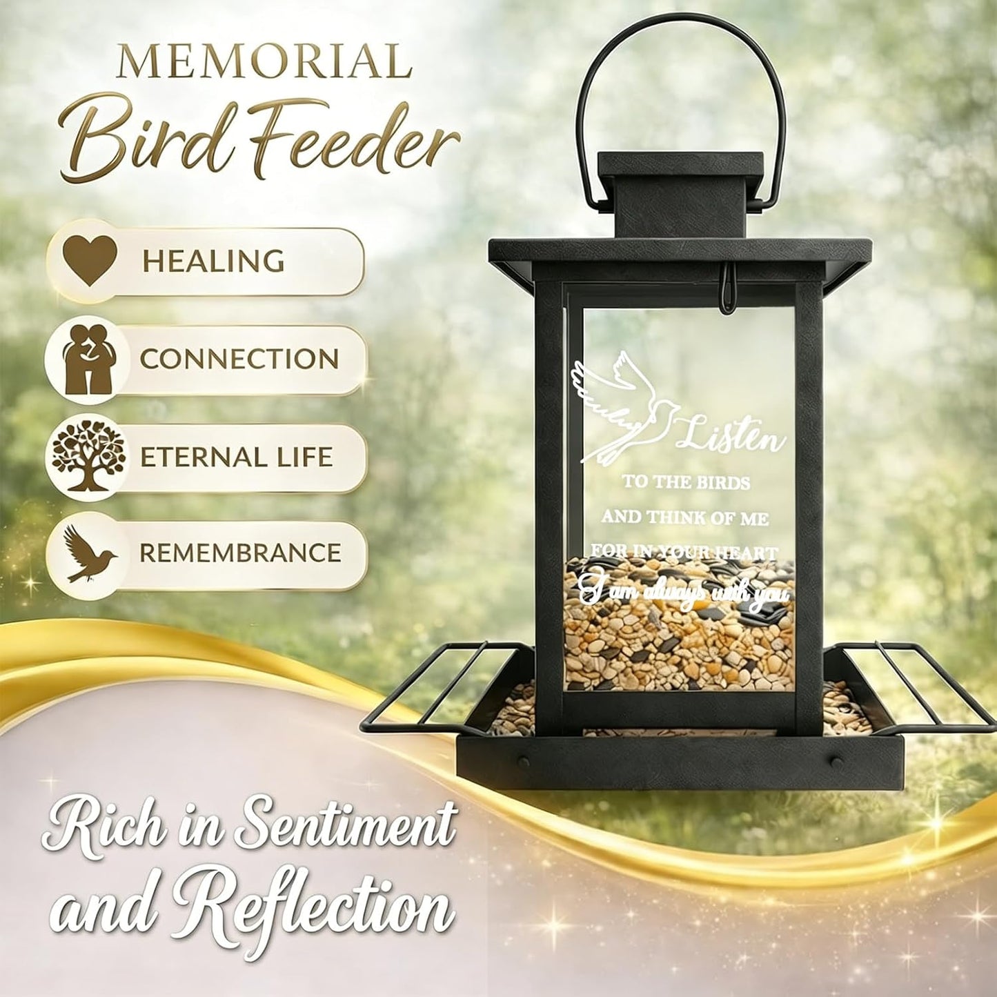Memorial Bird Feeders for Outdoors, Sympathy Gifts for Loss of Loved One Dad Mom, Remembrance Condolences Bereavement Funeral Gift Idea, Grief Home Decor Sorry Loss Outside Garden