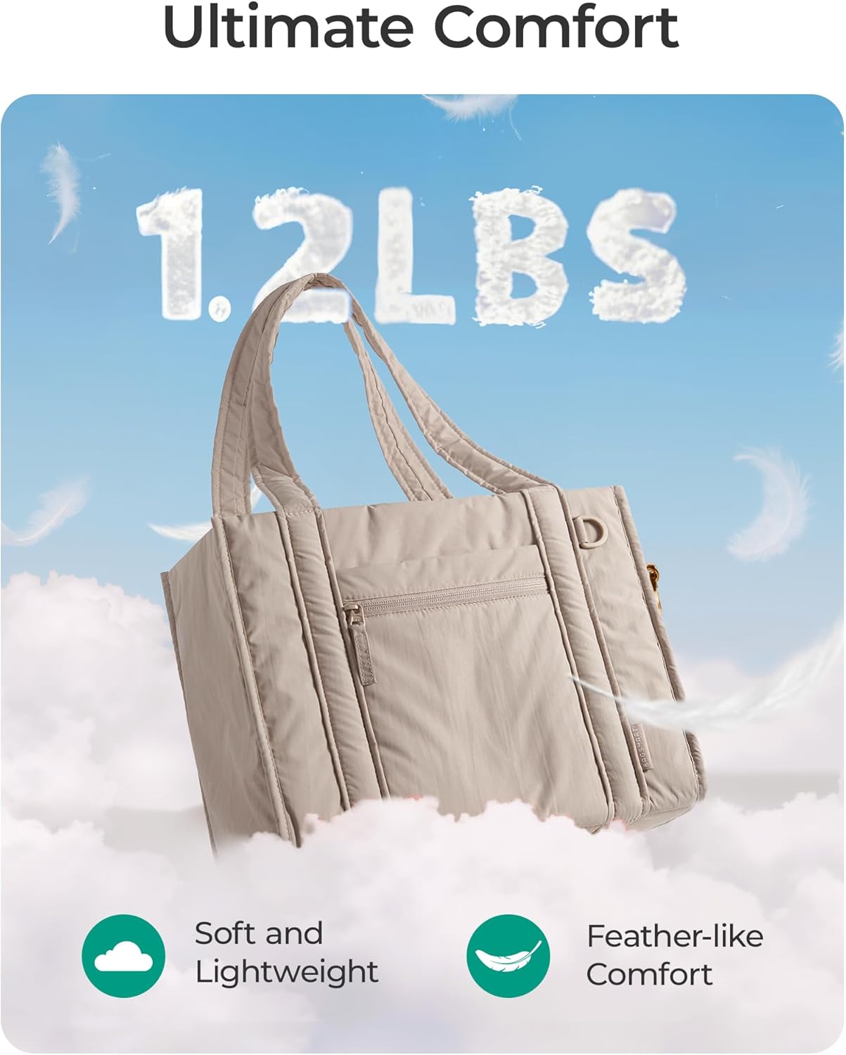 BAGSMART Boxy Tote Bag for Women, Crossbody Bag with Zipper, Crush Bow