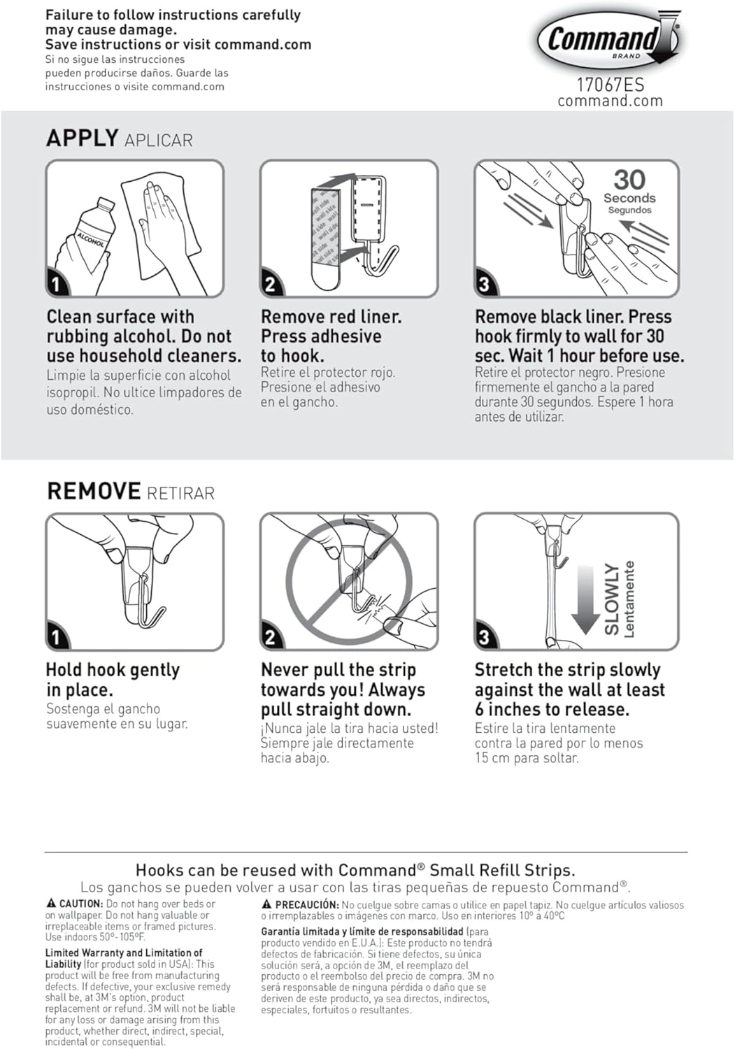 Command Small Wire Toggle Hooks, 16 Hooks and 24 Strips, Damage-Free H