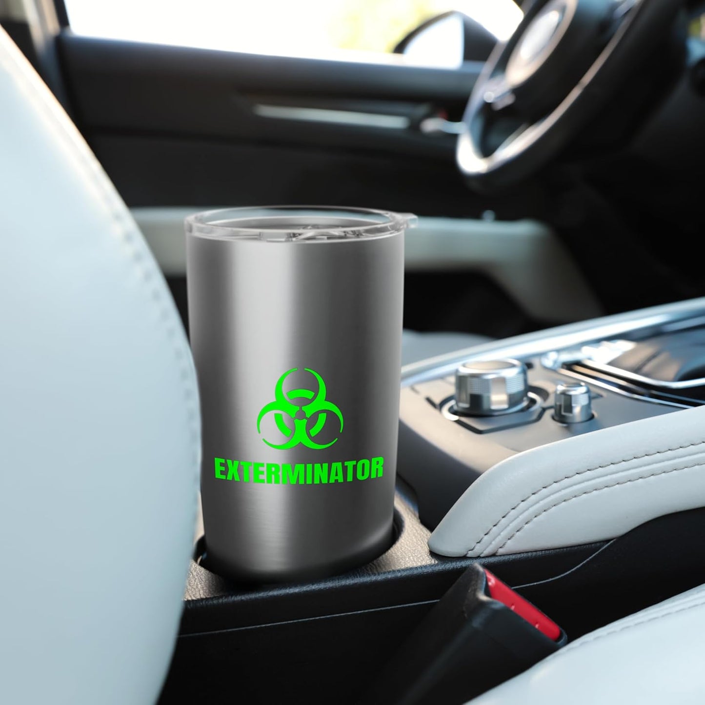 Exterminator Pest Control Technician Cool Biohazard Symbol Stainless Steel Insulated Tumbler