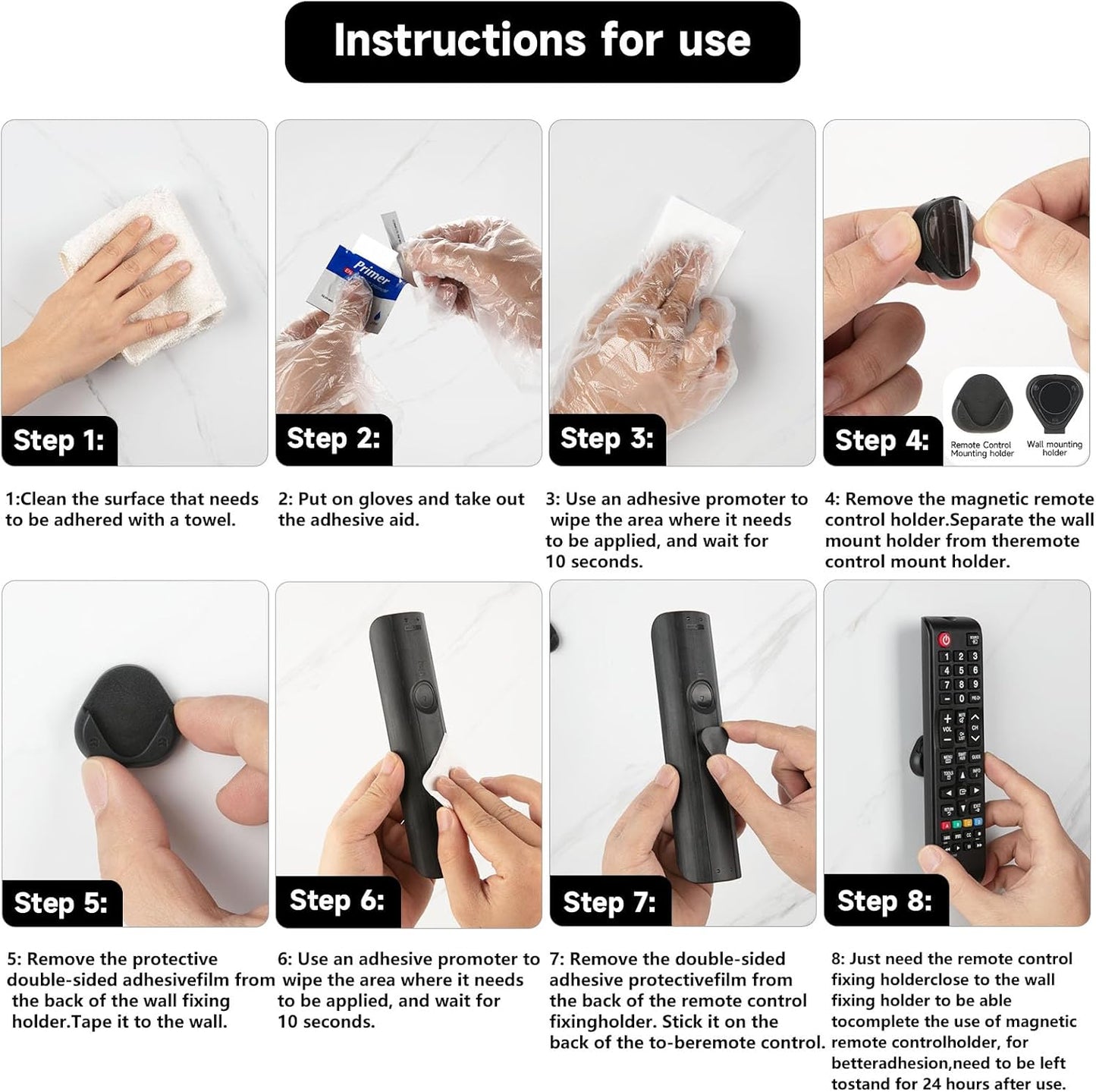 JUMEIHUI Magnetic Remote Control Holder Wall Mount, [Upgraded with Adh