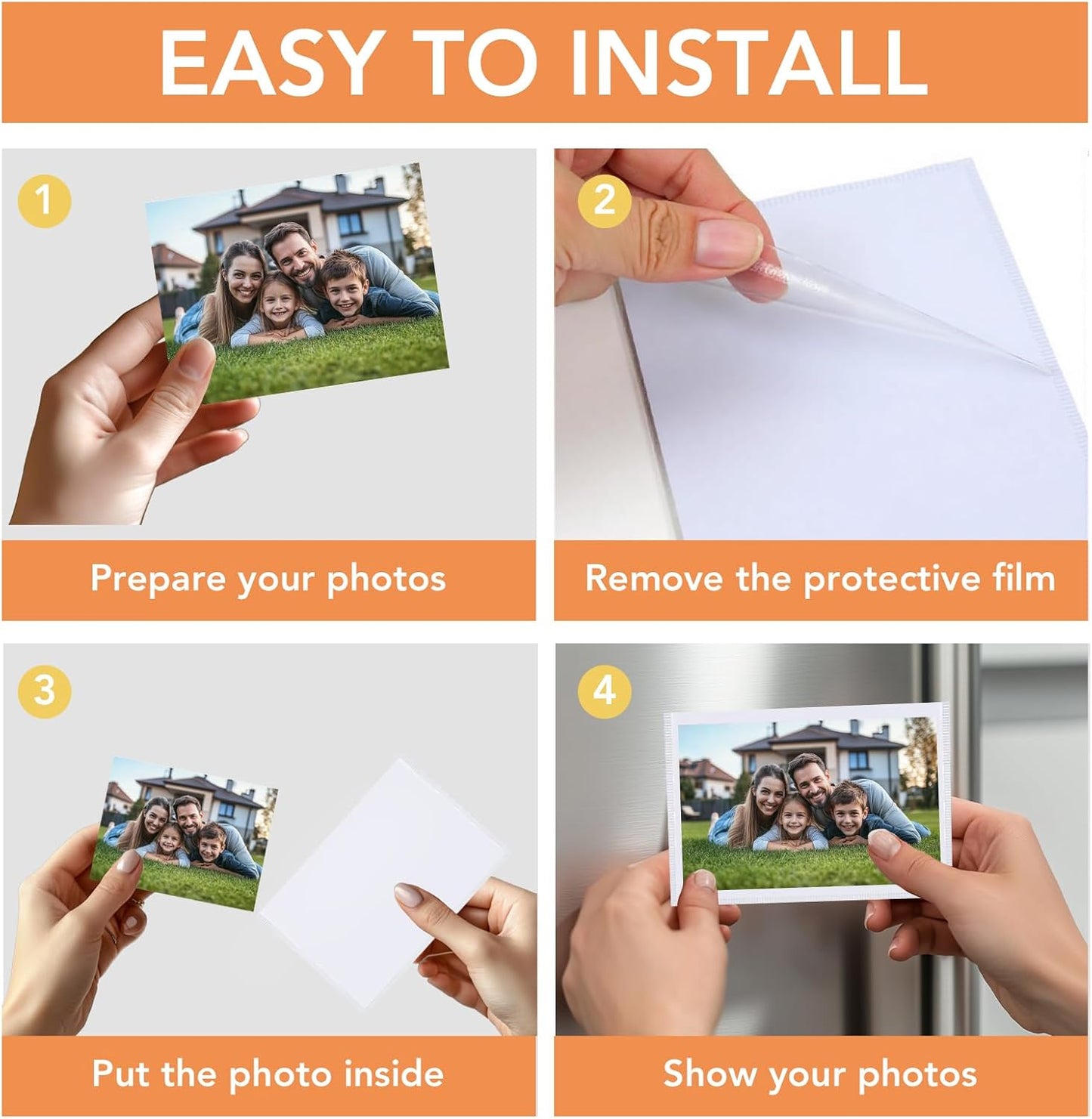 Magnetic Picture Frame, 10 Pcs Magnetic Picture Frames for Refrigerator 4x6, Magnetic Photo Frames with White Border, Refrigerator Magnets for Pictures Suitable Home, School, Office