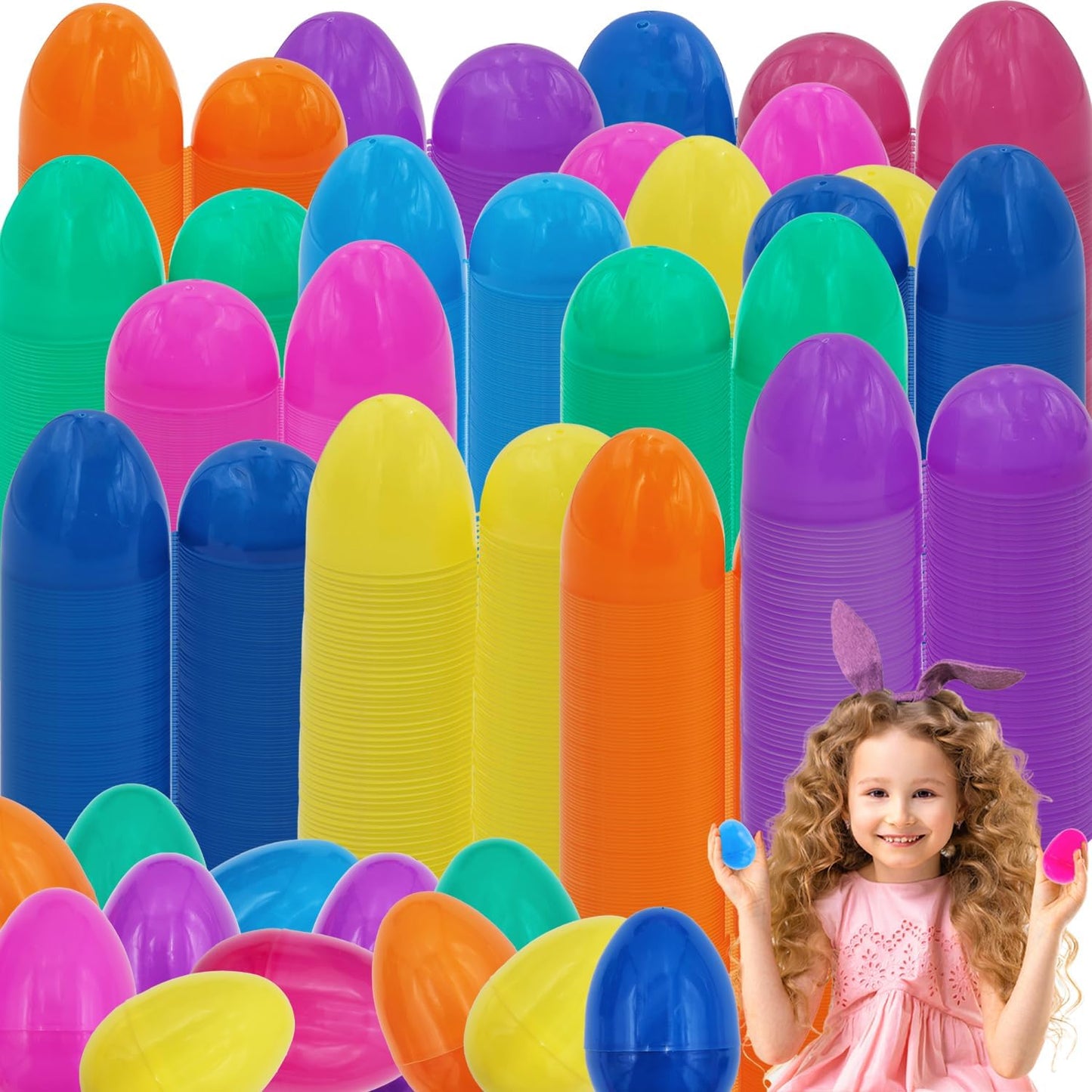 The Dreidel Company 100-Pack Fillable Easter Eggs with Hinge Bulk Colorful Bright Plastic Easter Eggs, Perfect for Easter Egg Hunt, Suprise Egg, Easter Hunt, 2.3" Assorted Colors (100-Pack)