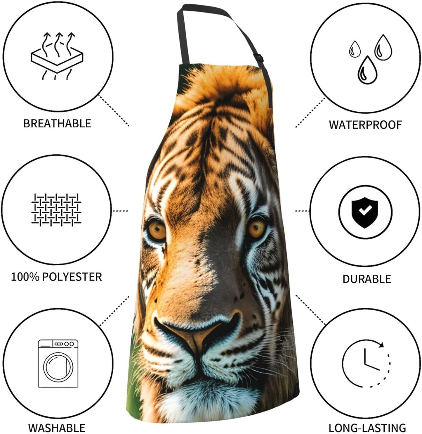 YANYU African animals Print 28x33 In Kitchen Apron Stylish Chef Apron with Pockets for Cooking Baking Painting