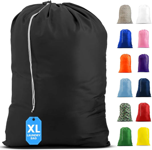 Nylon XL Laundry Bag, Large Capacity with Locking Drawstring, Machine 