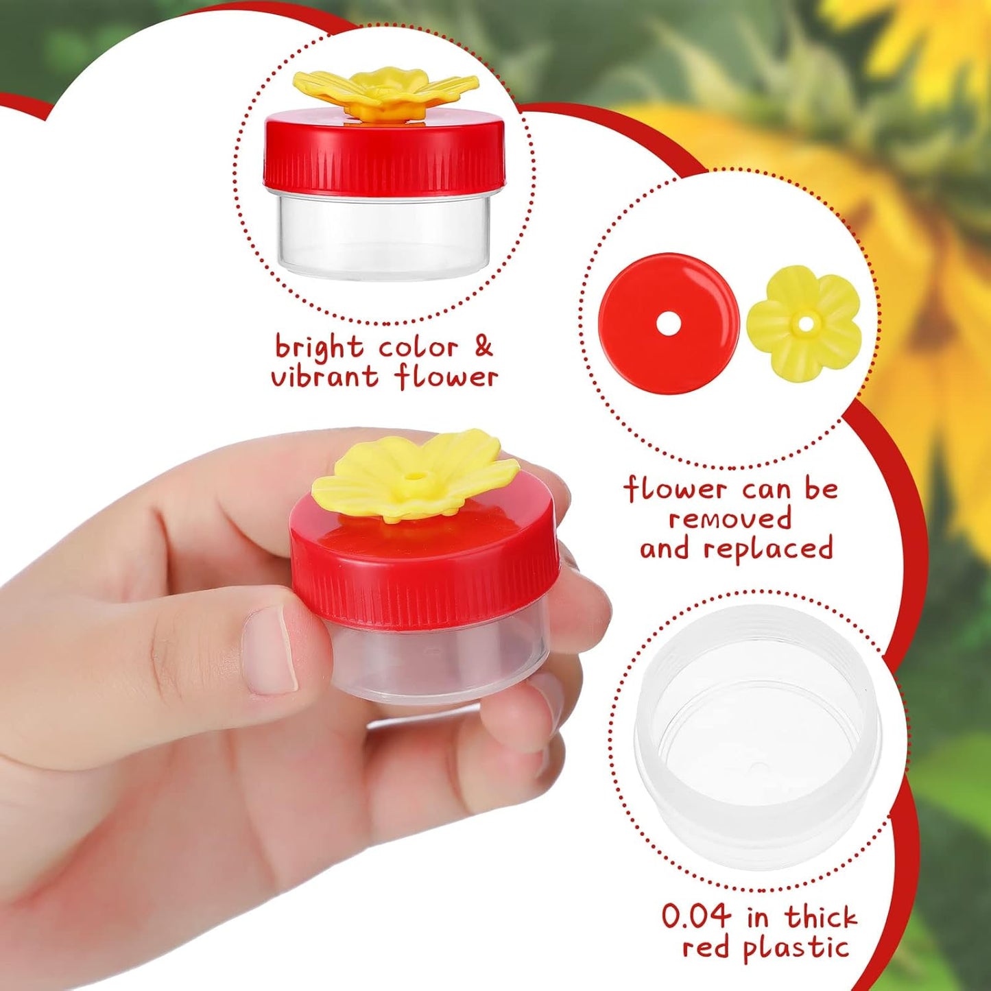 8 Pcs Hummingbird Feeder Handheld Window Flower Mini Hand Held Humming
