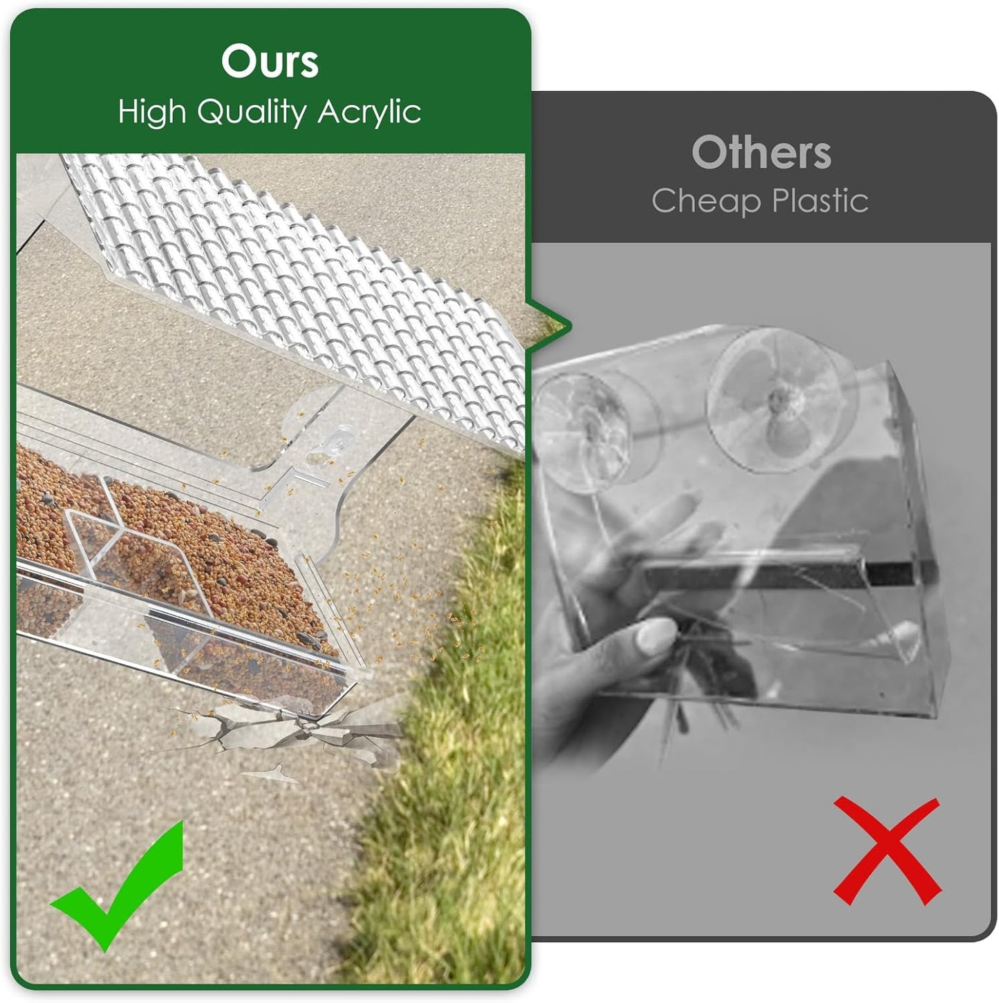 Clear Window Bird Feeders with Strong Suction Cups for Outdoors, Large Capacity Window Feeder, Detachable Tray Easy to Clean and Refill, for Parents Kids and Bird Lovers