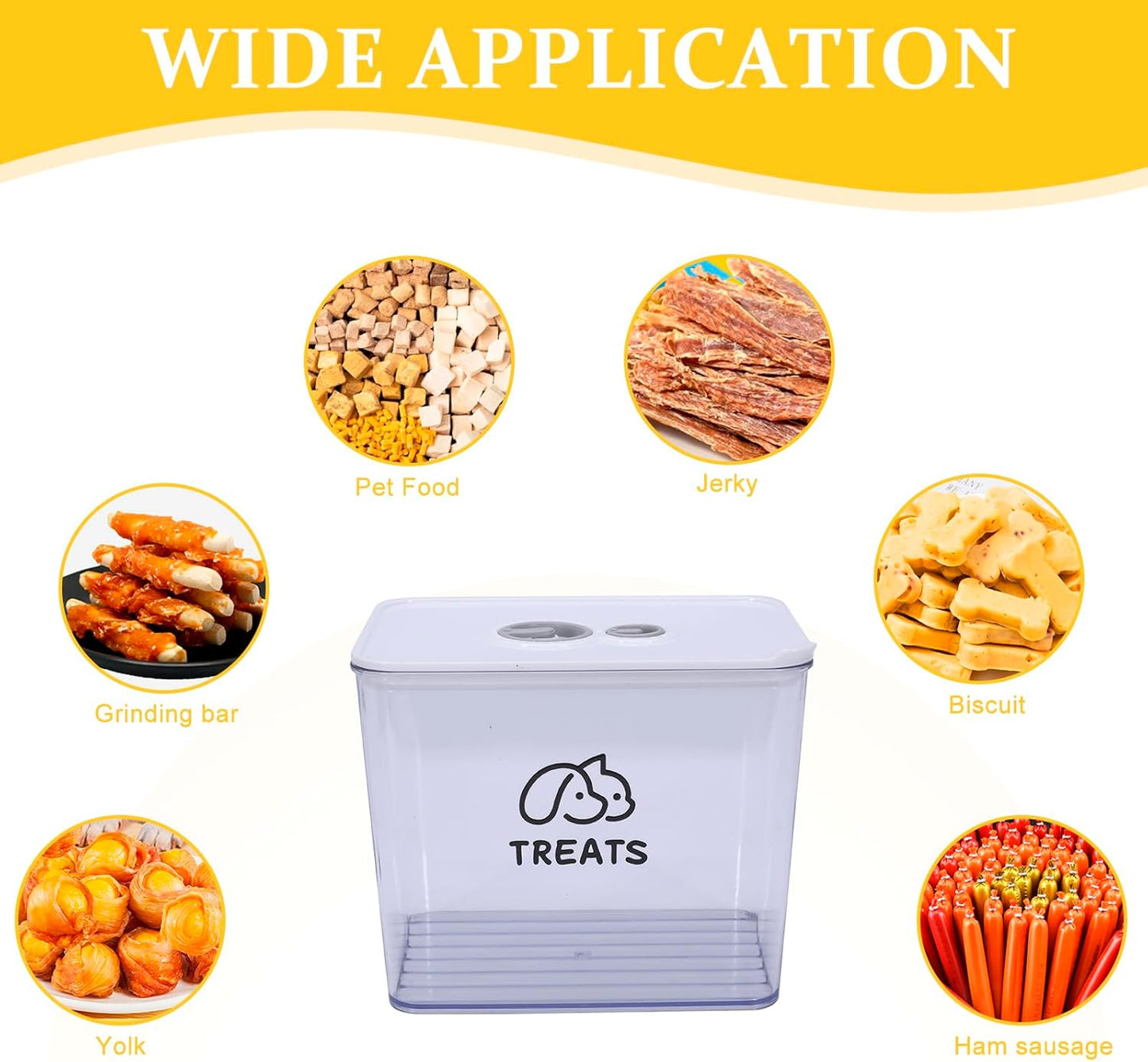 4Qt Pet Food Storage Containers, Airtight Dog Food Storage Container with Chronograph Wheel Design, Dog Treat Container with Suitable for Pet,Bird Seeds,Dog & Cat Treats(White)