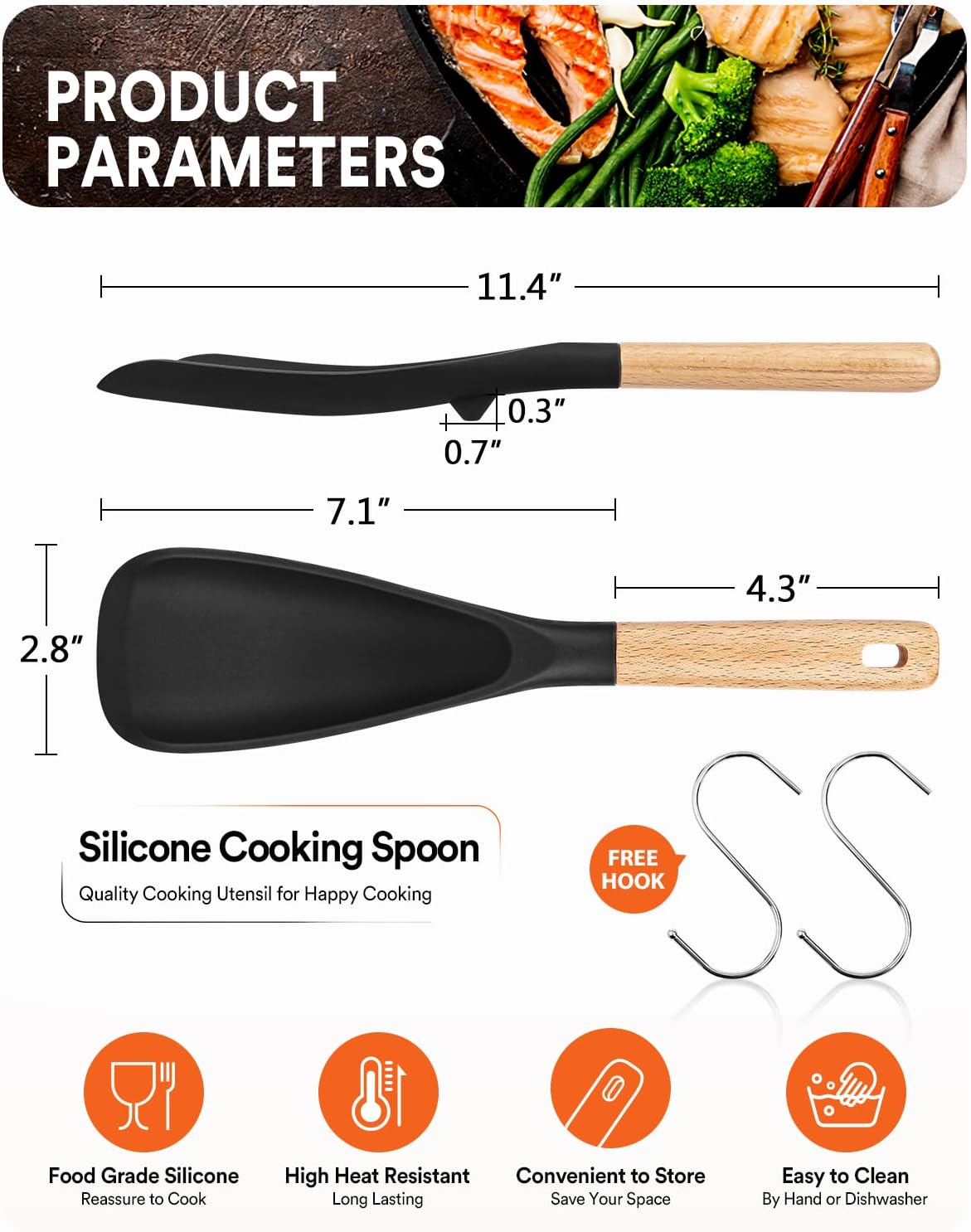 Cooking Spoon for Nonstick Cookwares, Great for Cooking and Serving St