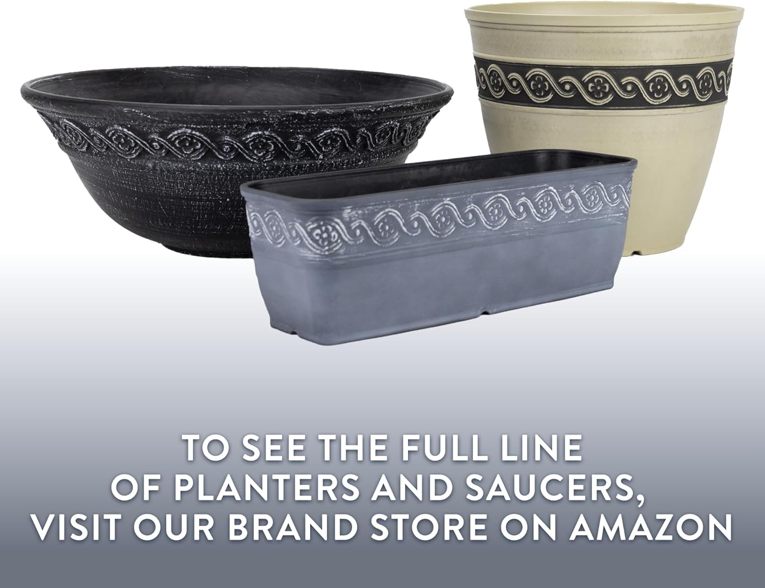 Classic Home and Garden Corinthian Resin Planter Pot - Outdoor & Indoo