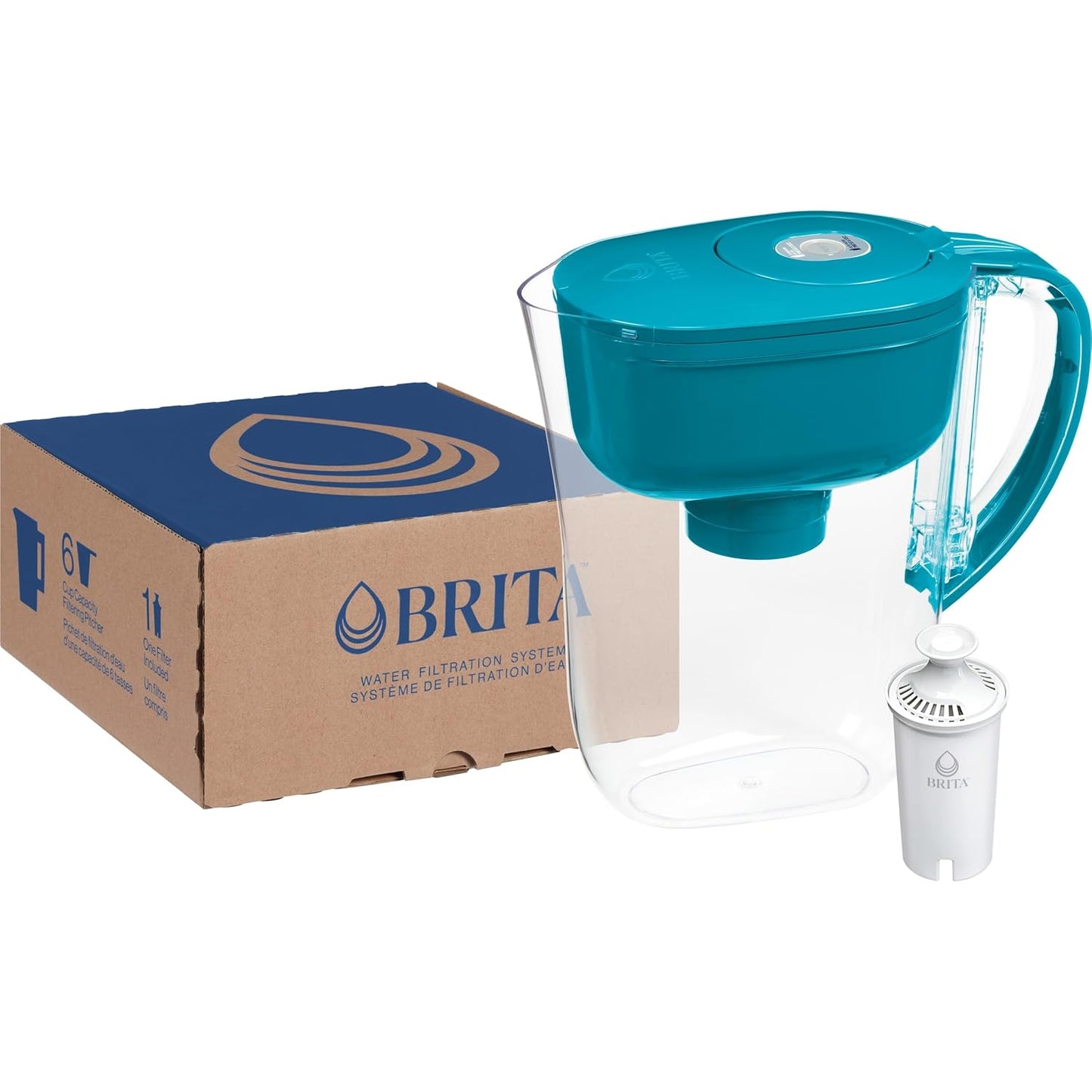 Brita Metro Water Filter Pitcher with SmartLight Change Indicator, BPA