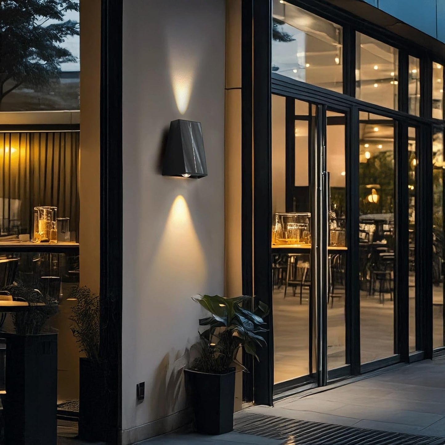 Outdoor Wall Sconce, Exterior Wall Light, Wall Lamp, Up Down Solar Motion Sensor Fixture for Garden Fence Patio Yard Garage Deck House Entryway Villa Facade Gate Driveway Cottage