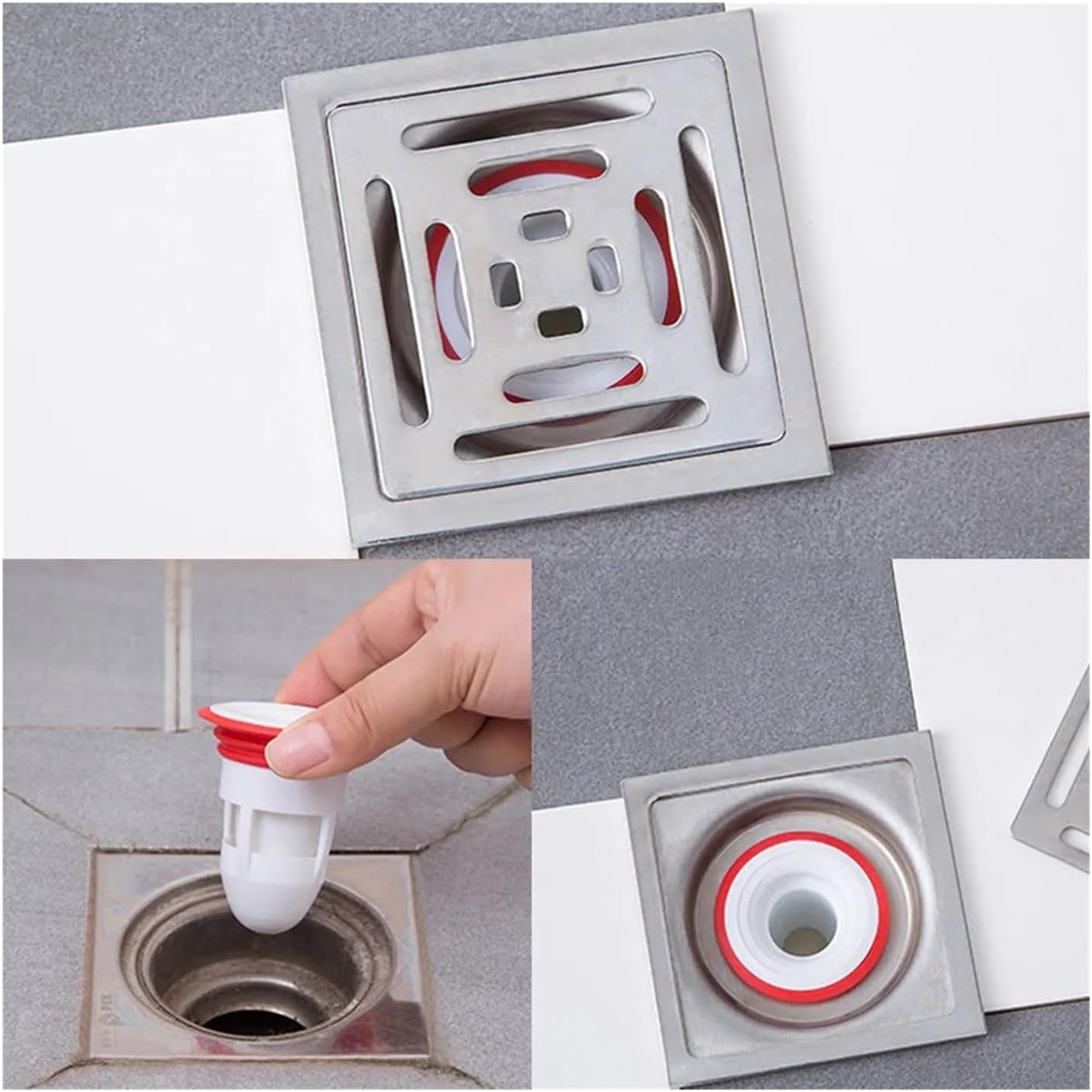 Deodorant Drain Core Toilet Bathroom Floor Drainer Inner Core Sewer Pest Control Silicone Anti-Odor Artifact Water Seal(Black)